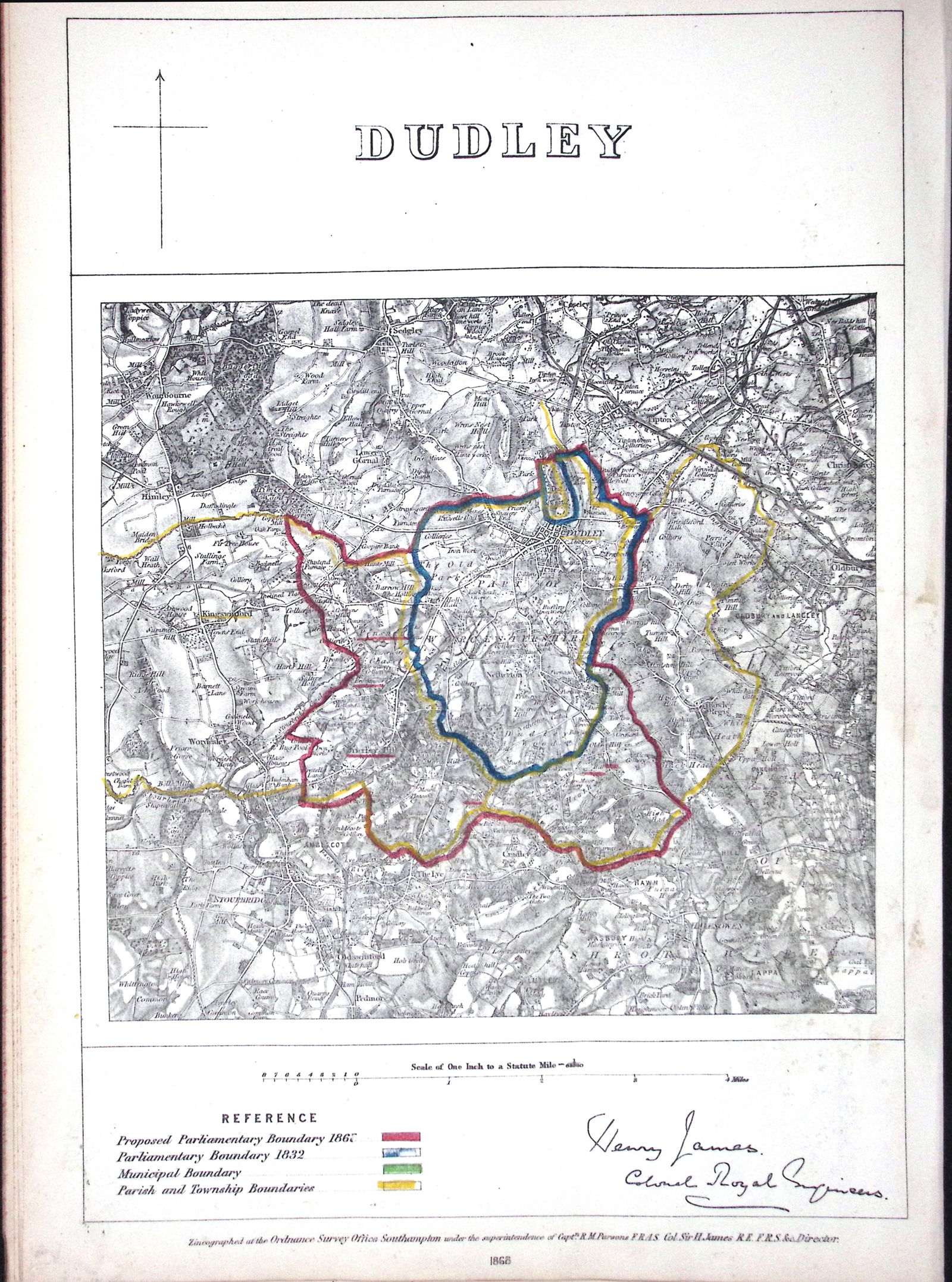 Dudley Midlands Boundary Commission 157-Year-Old Coloured Antique Map.: Title: Dudley Midlands Boundary Commission 157-Year-Old Coloured Antique Map. Description: Dudley Midlands Boundary Commission 157-Year-Old Coloured Antique Map. Or