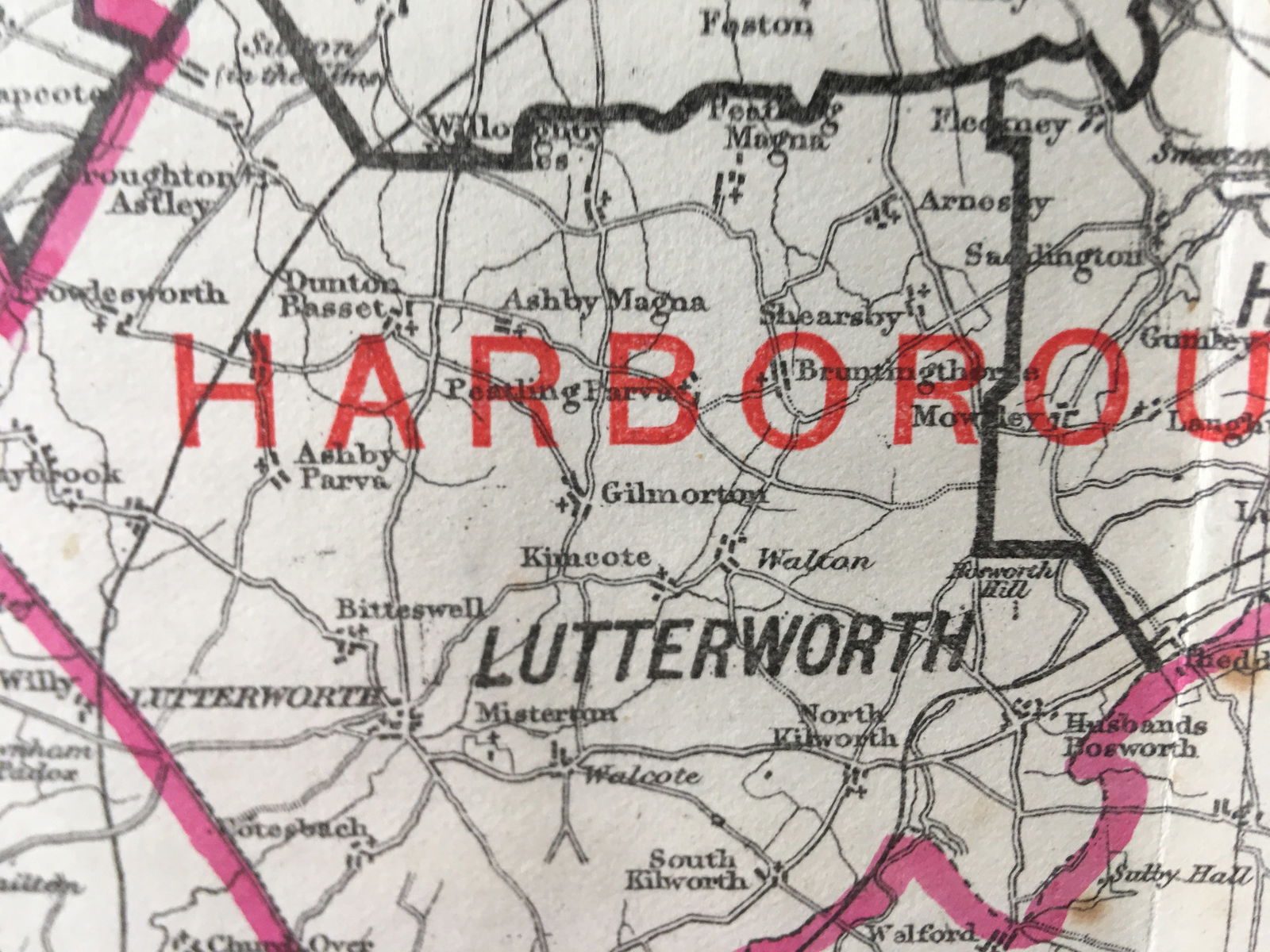 Antique 139 Years-Old Scarce Map Leicestershire 1885 Boundary Changes. - 10