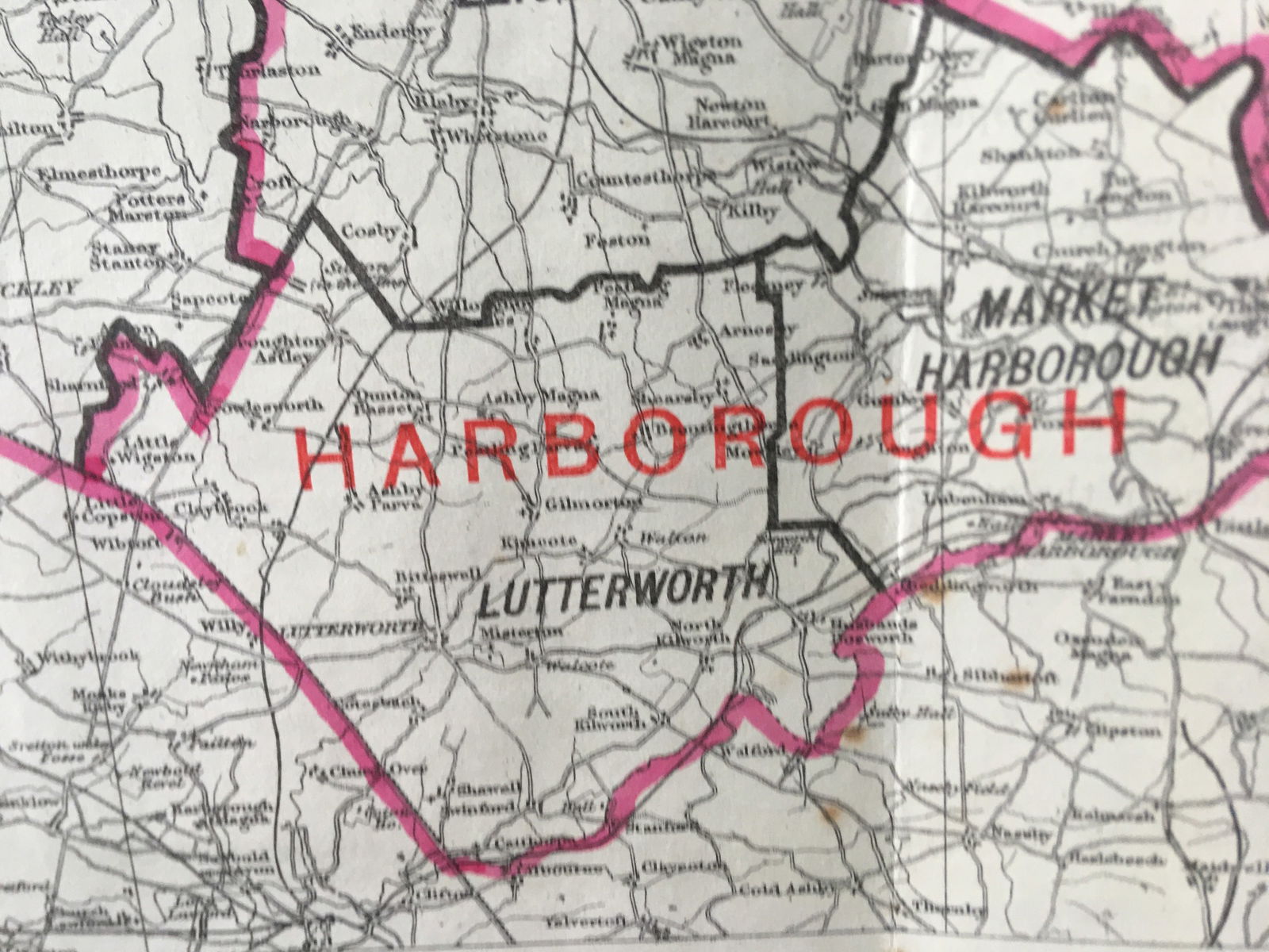 Antique 139 Years-Old Scarce Map Leicestershire 1885 Boundary Changes. - 3
