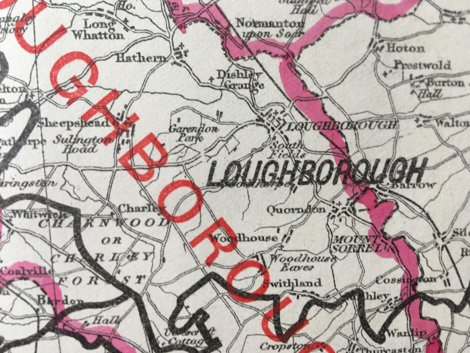 Antique 139 Years-Old Scarce Map Leicestershire 1885 Boundary Changes. - 6