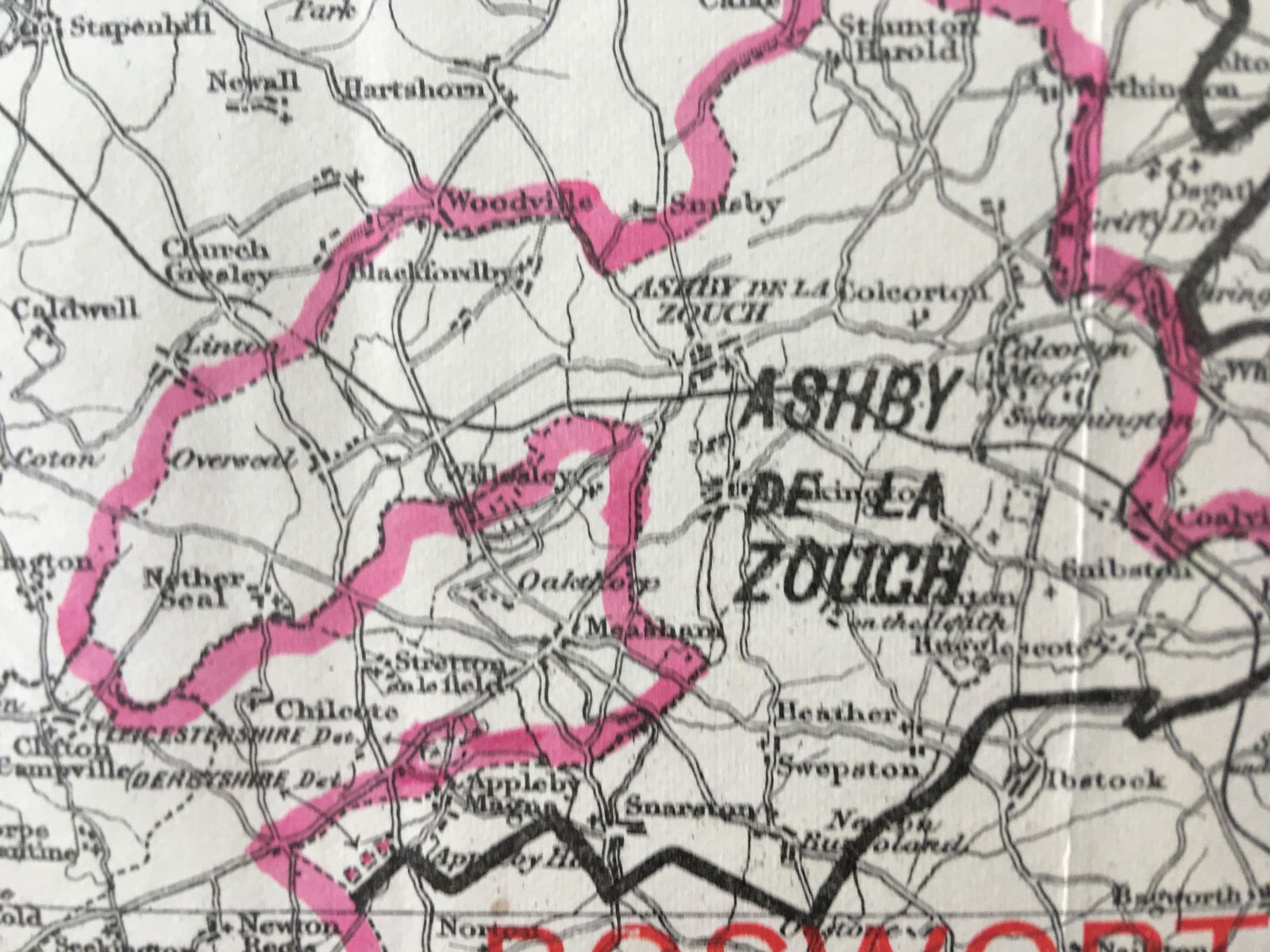 Antique 139 Years-Old Scarce Map Leicestershire 1885 Boundary Changes. - 7