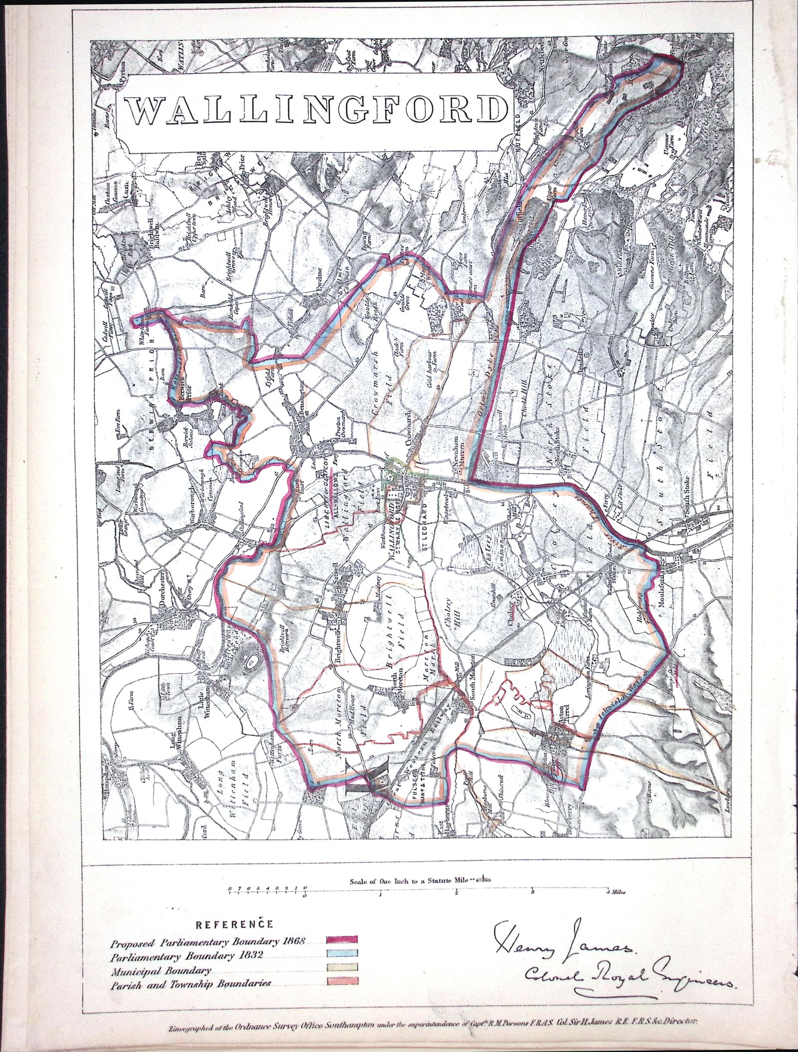 Wallingford Oxfordshire Boundary Commission 157-Year-Old Coloured Antique Map.: Title: Wallingford Oxfordshire Boundary Commission 157-Year-Old Coloured Antique Map. Description: Wallingford Oxfordshire Boundary Commission 157-Year-Old Coloured Antique Map. <