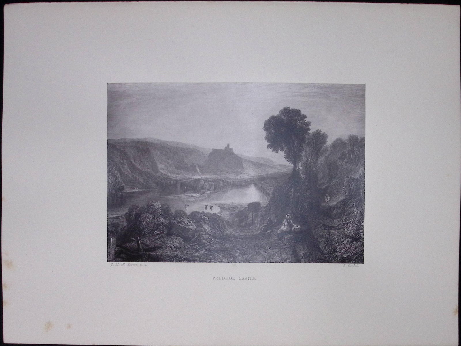 J.M.W Turner Rare “Prudhoe Castle Northumberland ” 1873 Picturesque Views in England-36: Title: J.M.W Turner Rare “Prudhoe Castle Northumberland ” 1873 Picturesque Views in England-36 Description: This Antique Print Was Removed from a 152 Years-Old Edition Of