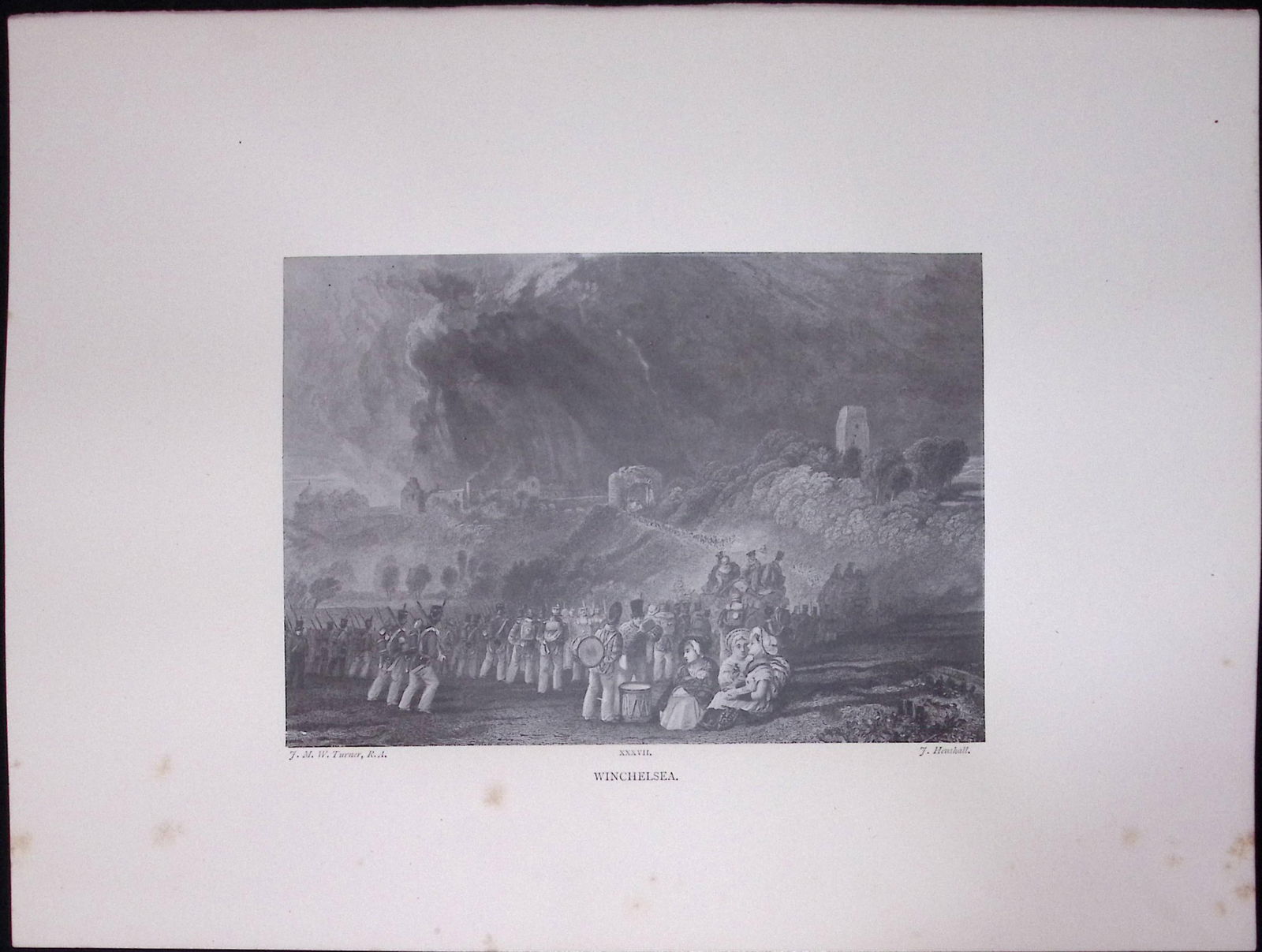 J.M.W Turner Rare “Winchelsea Sussex” 1873 Picturesque Views in England-77: Title: J.M.W Turner Rare “Winchelsea Sussex” 1873 Picturesque Views in England-77 Description: This Antique Print Was Removed from a 152 Years-Old Edition Of.