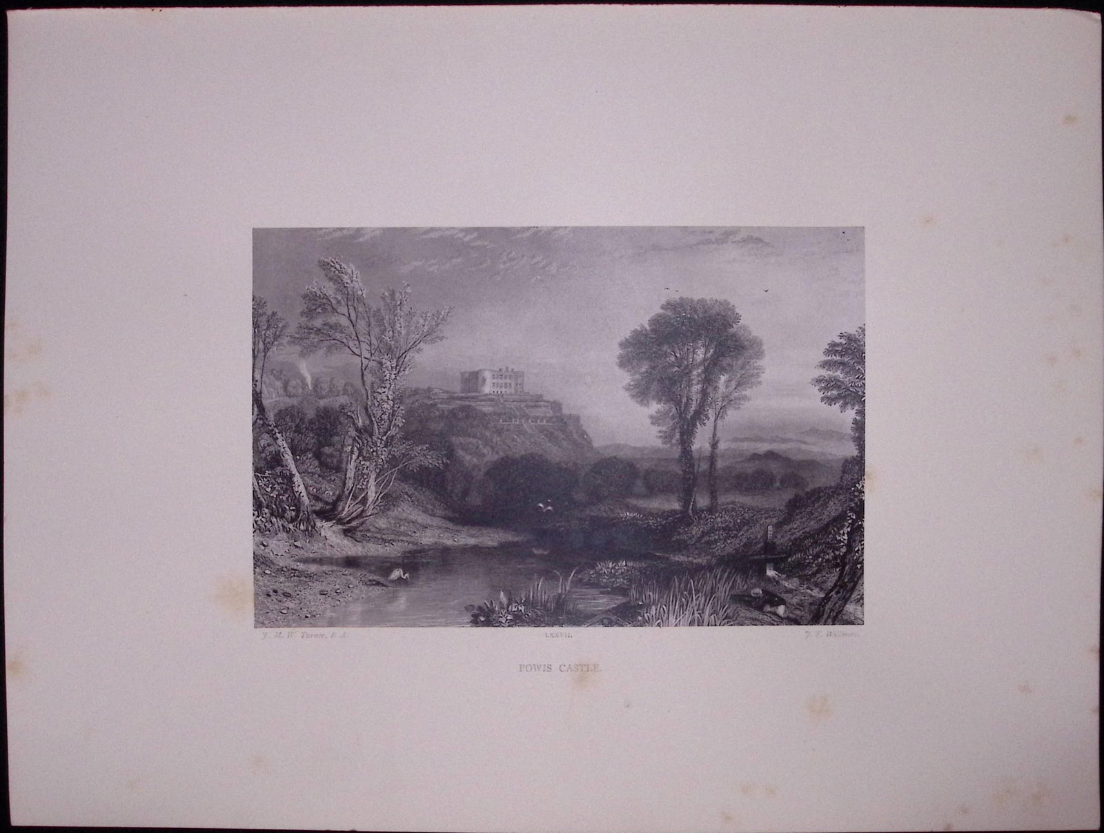 J.M.W Turner Rare “Powis Castle Wales” 1873 Picturesque Views in England-26: Title: J.M.W Turner Rare “Powis Castle Wales” 1873 Picturesque Views in England-26 Description: This Antique Print Was Removed from a 152 Years-Old Edition Of.