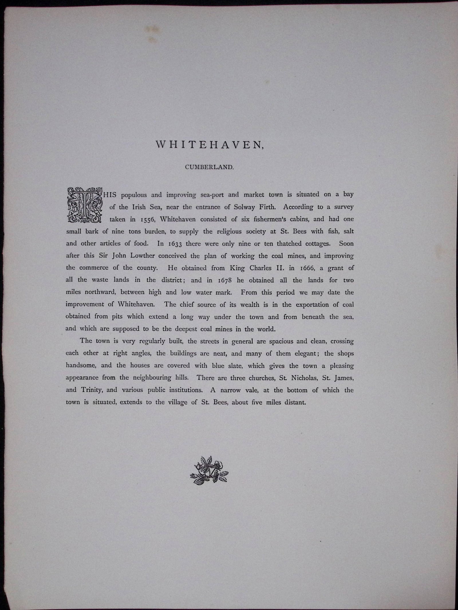 J.M.W Turner Rare “Whitehaven Cumbria” 1873 Picturesque Views in England -4 - 2