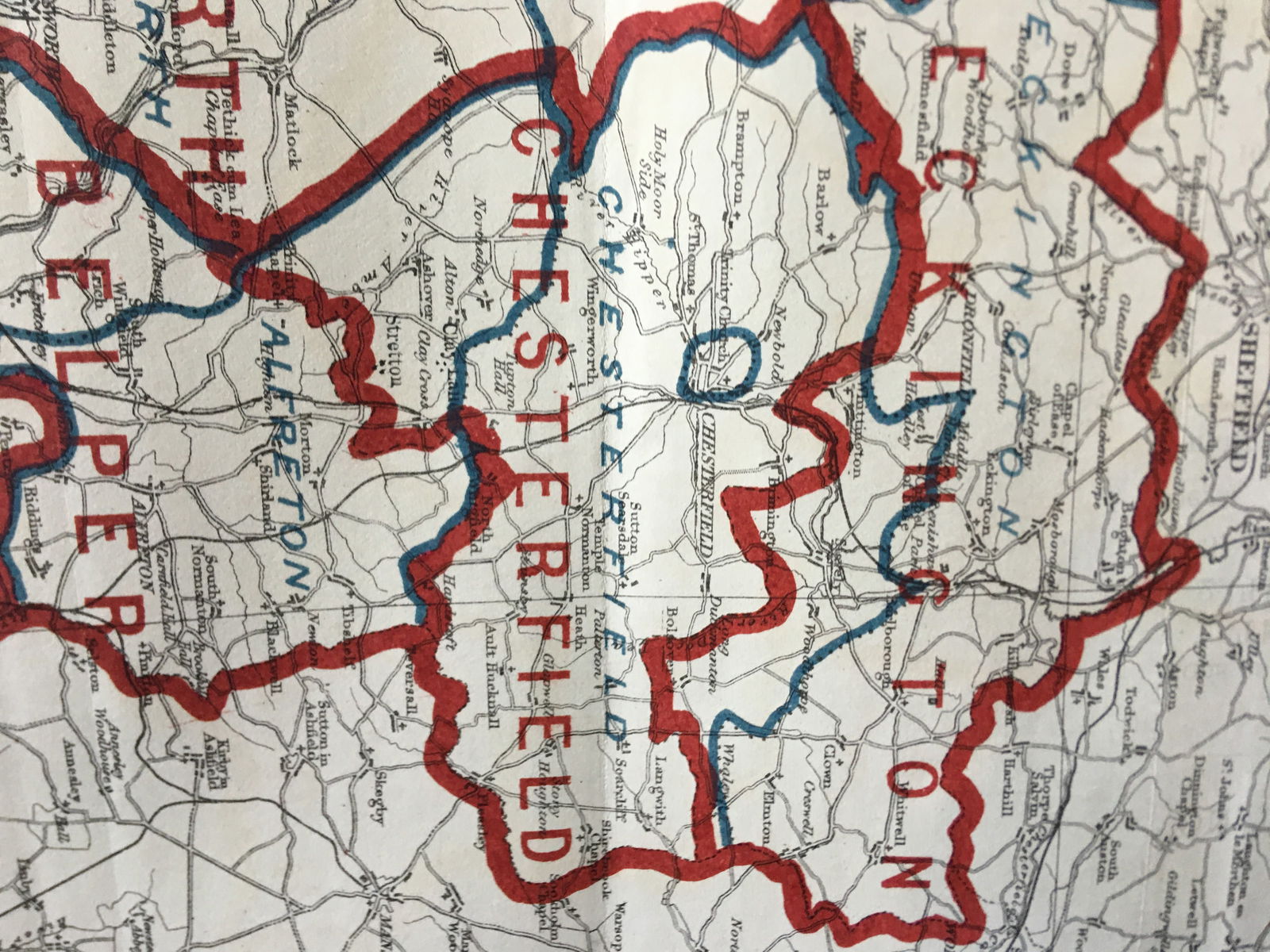Antique 139 Years-Old Scarce Map Derbyshire 1885 Boundary Changes. - 4