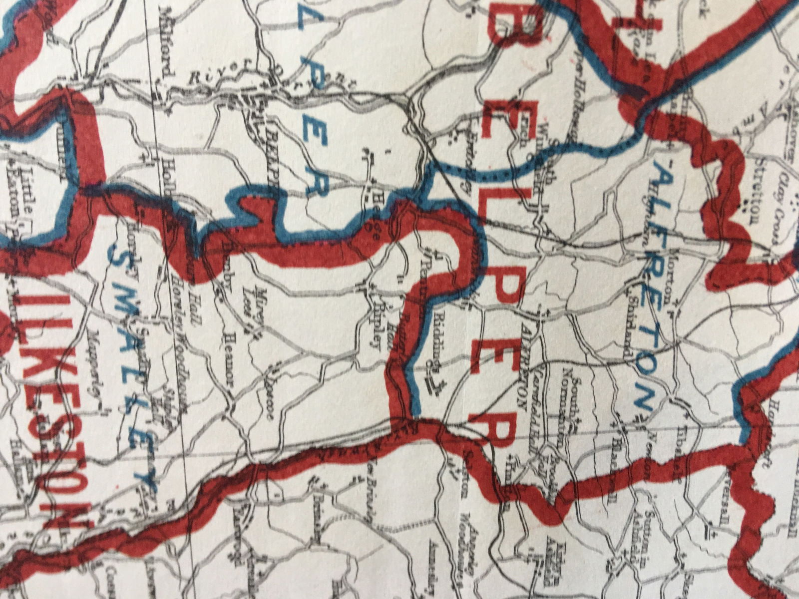 Antique 139 Years-Old Scarce Map Derbyshire 1885 Boundary Changes. - 5