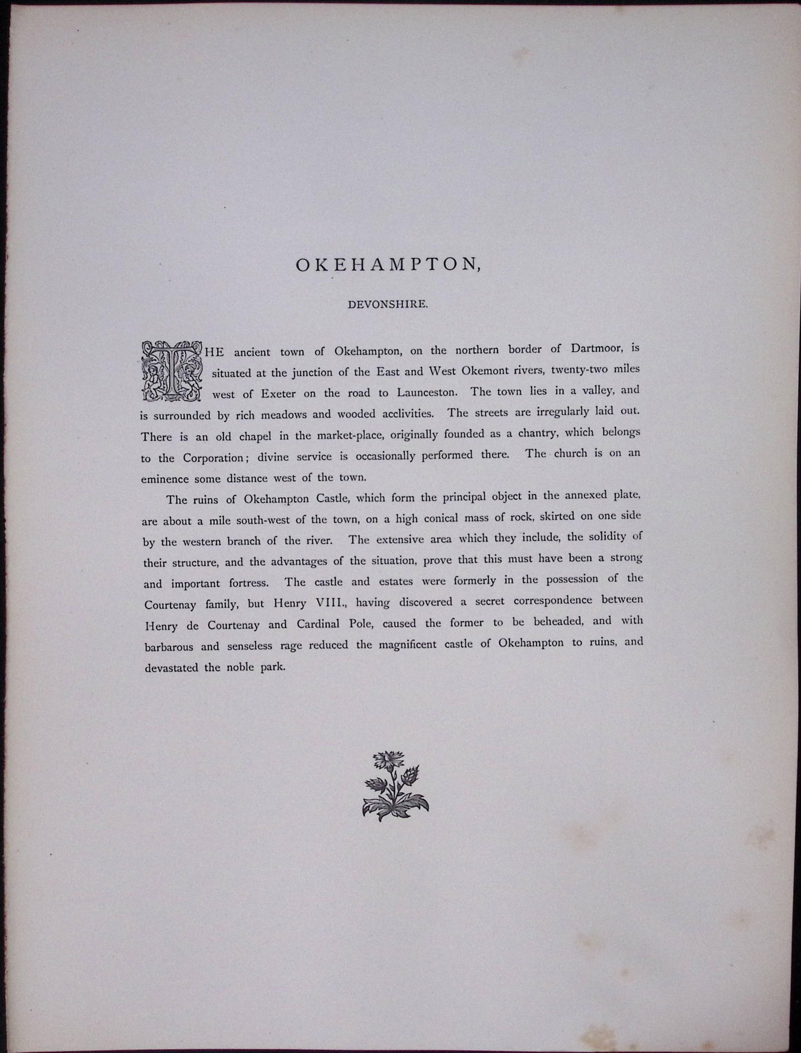 J.M.W Turner Rare “Okehampton Devonshire” 1873 Picturesque Views in England-22 - 2