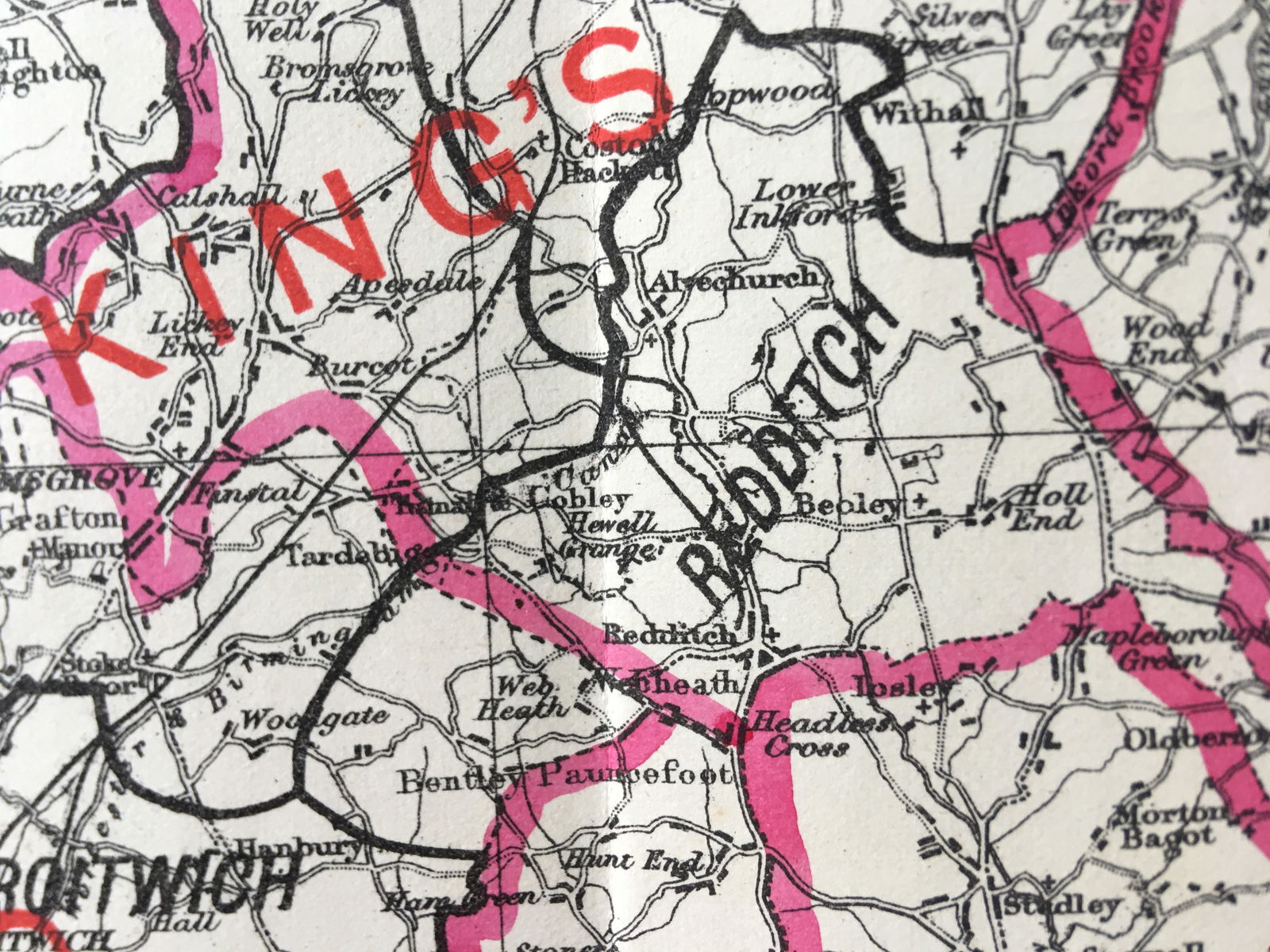 Antique 139 Years-Old Scarce Map Worcestershire 1885 Boundary Changes. - 11