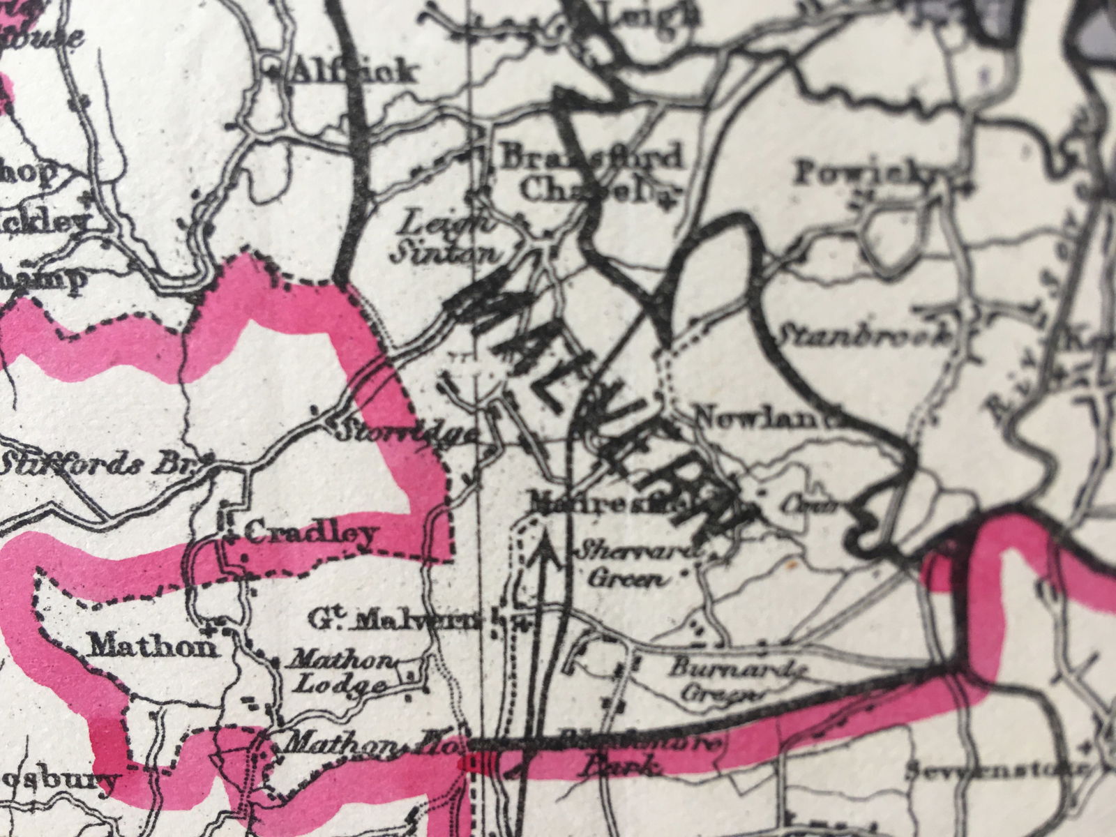 Antique 139 Years-Old Scarce Map Worcestershire 1885 Boundary Changes. - 5
