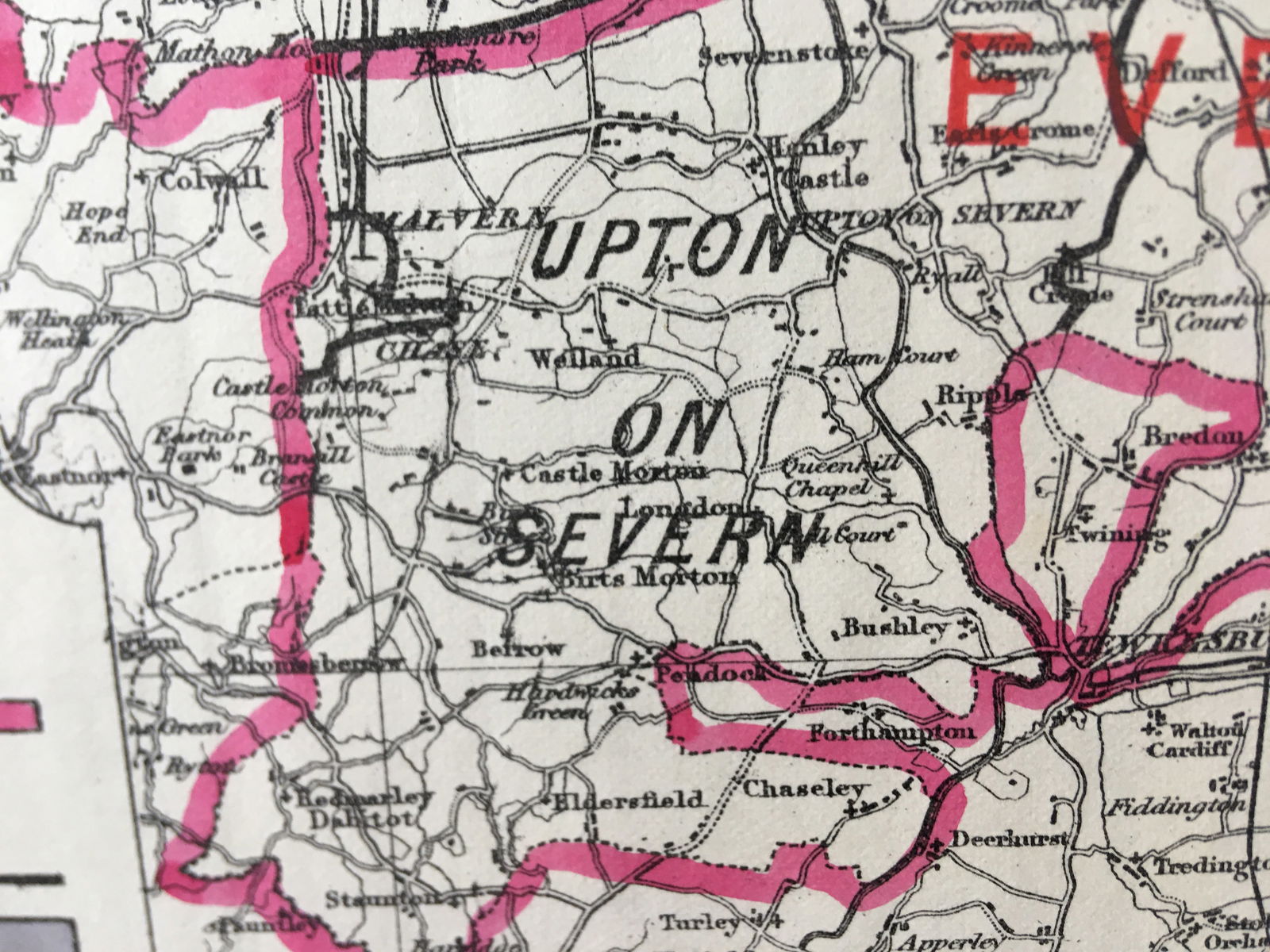 Antique 139 Years-Old Scarce Map Worcestershire 1885 Boundary Changes. - 6
