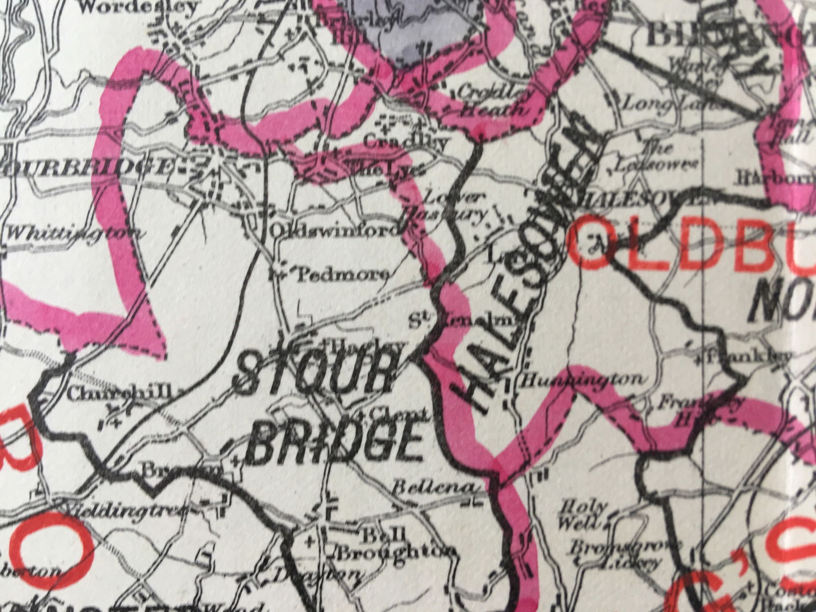 Antique 139 Years-Old Scarce Map Worcestershire 1885 Boundary Changes. - 7