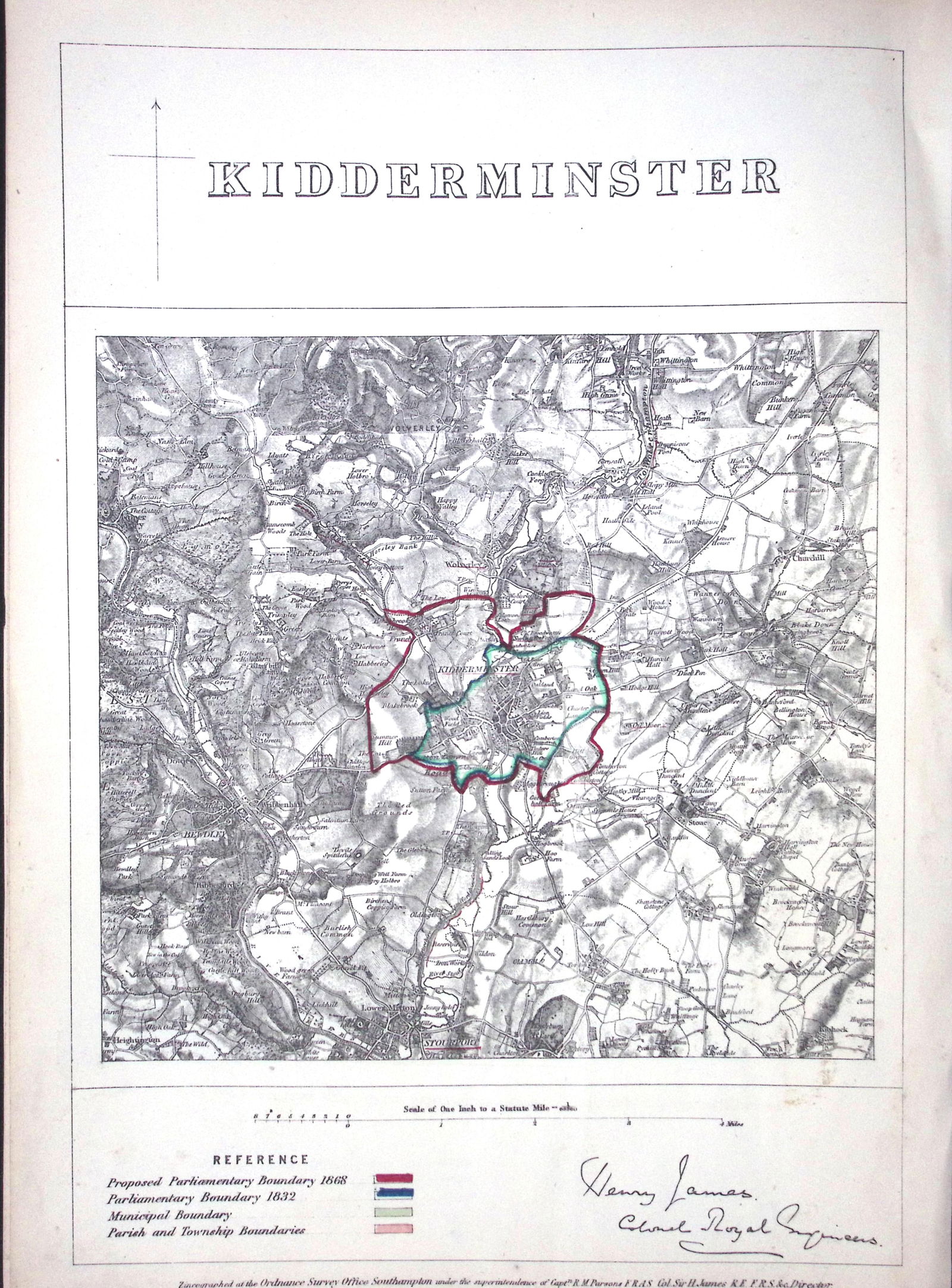 Kidderminster Midlands Boundary Commission 157-Year-Old Coloured Antique Map.: Title: Kidderminster Midlands Boundary Commission 157-Year-Old Coloured Antique Map. Description: Kidderminster Midlands Boundary Commission 157-Year-Old Coloured Antique Map. Original Antique