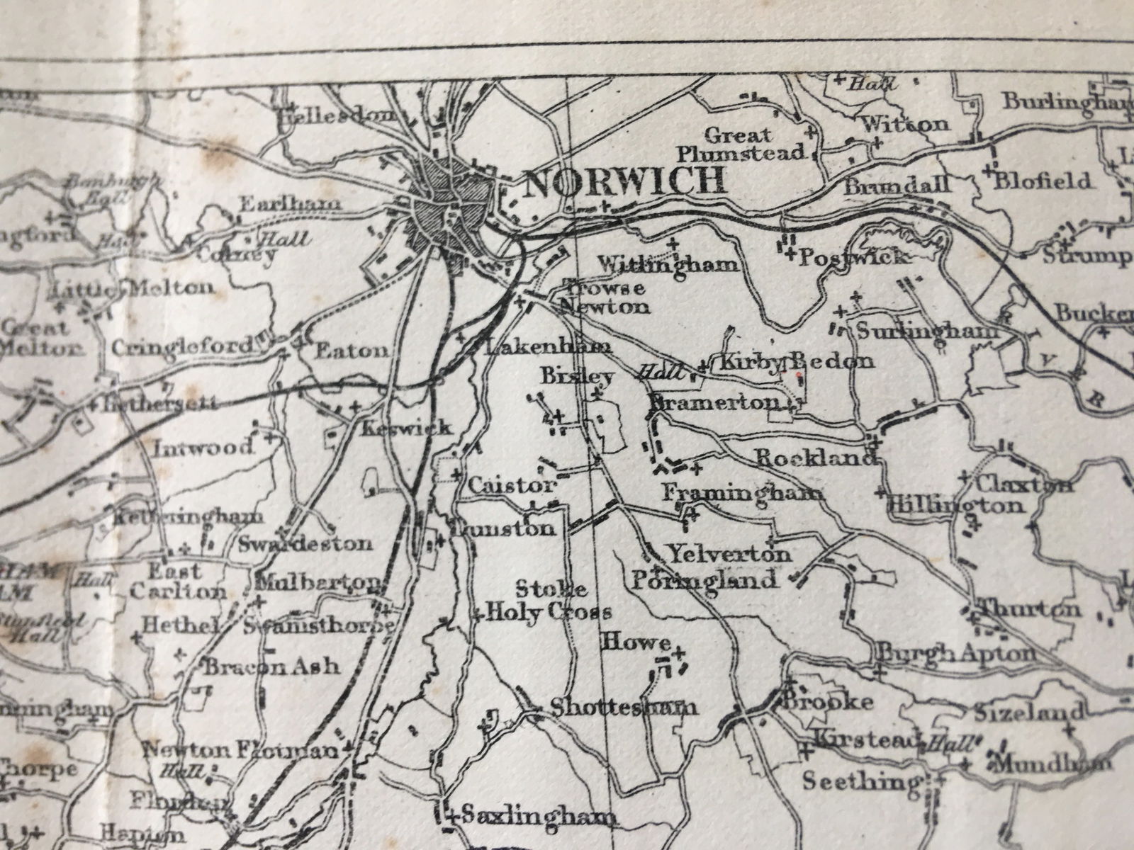Antique 139 Years-Old Scarce Map County Suffolk 1885 Boundary Changes. - 6