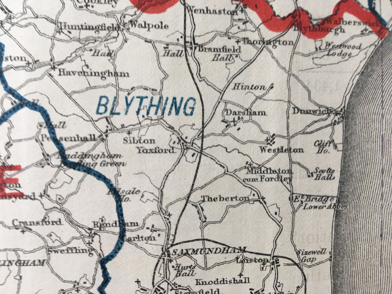 Antique 139 Years-Old Scarce Map County Suffolk 1885 Boundary Changes. - 8