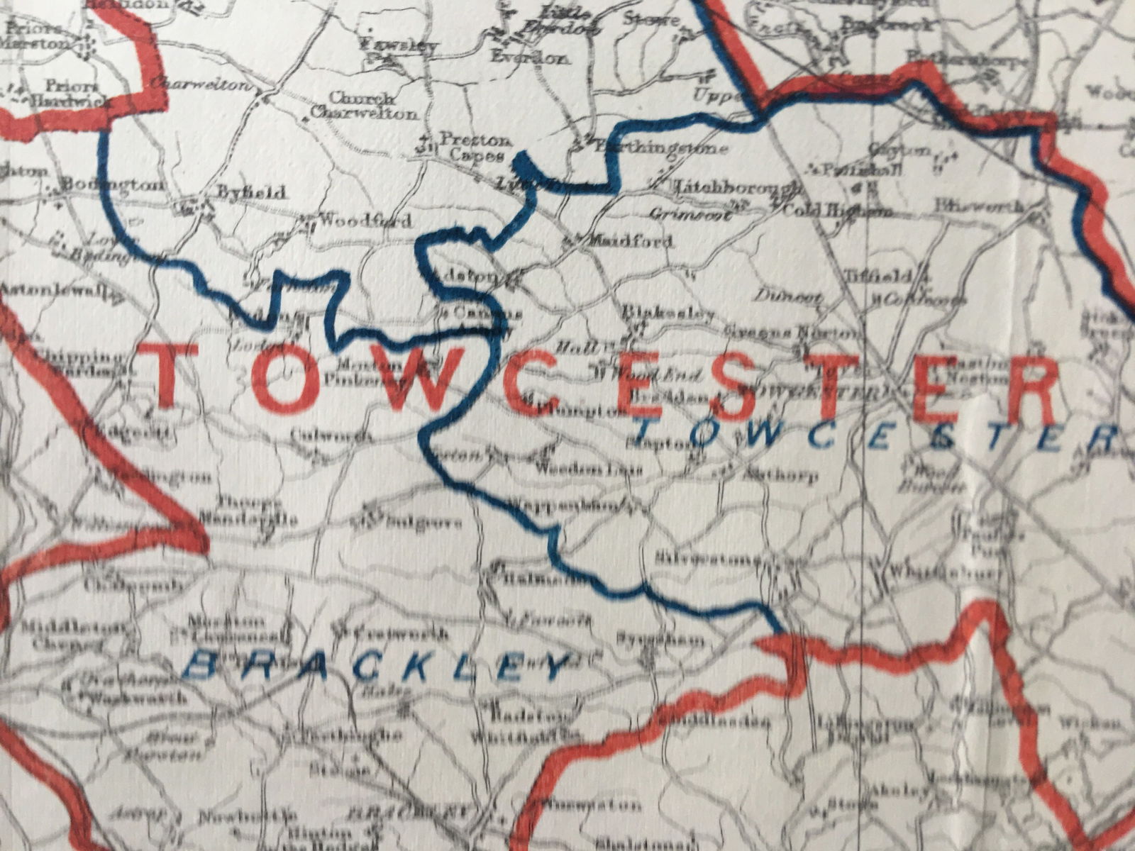 Antique 139 Years-Old Scarce Map Northamptonshire 1885 Boundary Changes. - 3