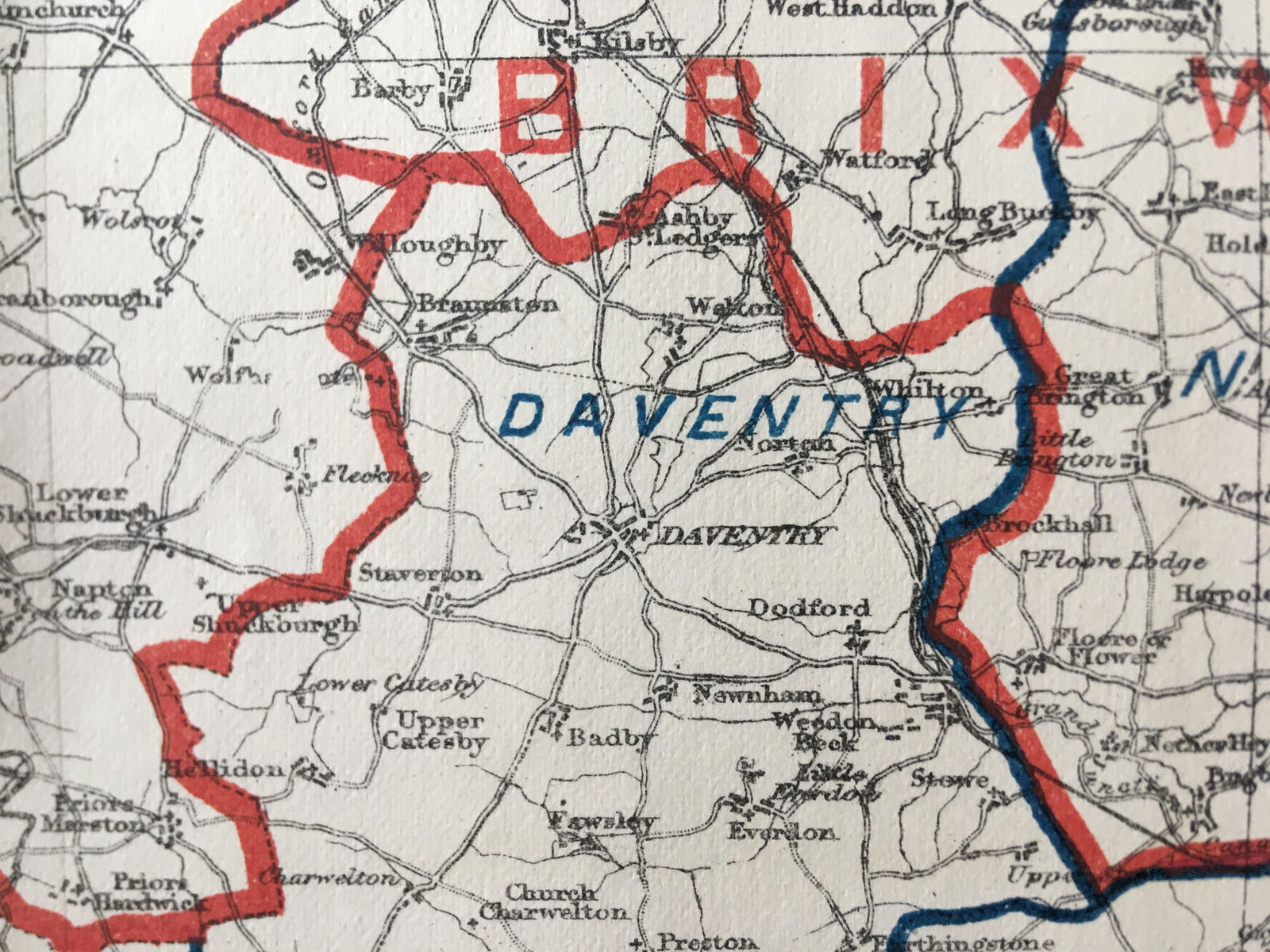 Antique 139 Years-Old Scarce Map Northamptonshire 1885 Boundary Changes. - 8