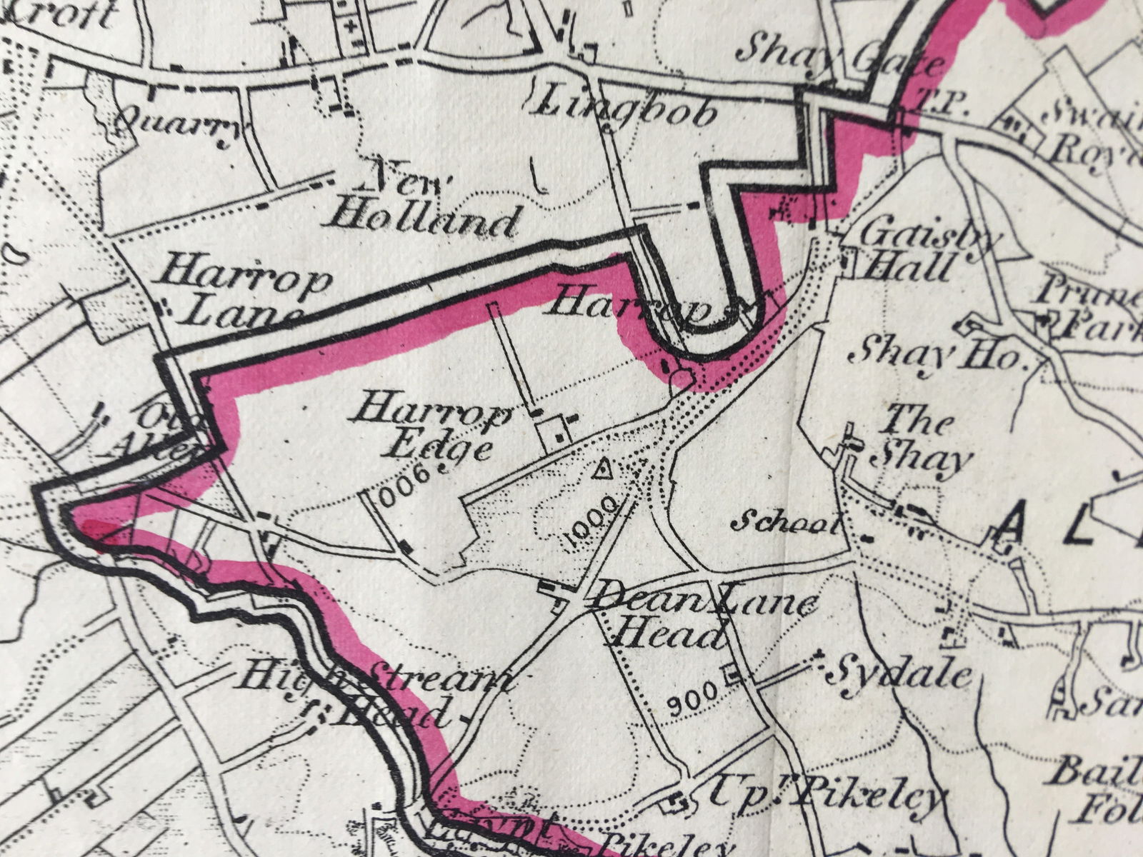 Antique 139 Years-Old Scarce Map City of Bradford 1885 Boundary Changes. - 6