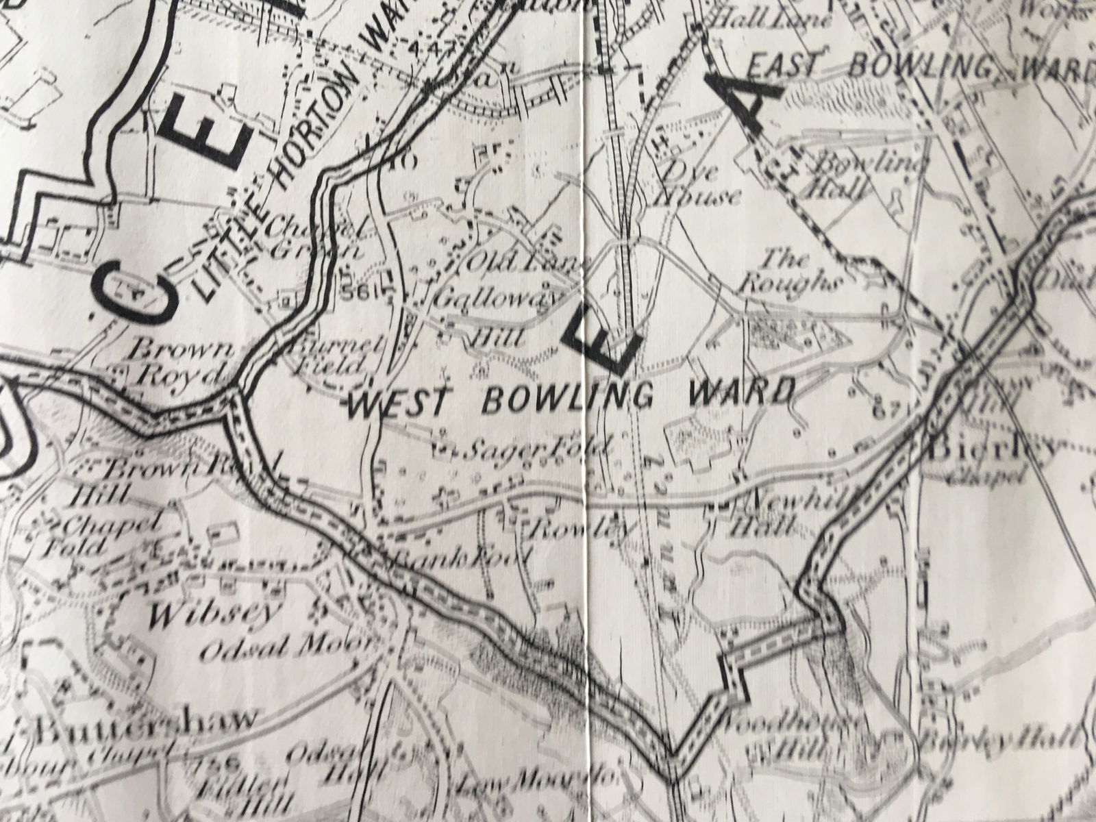 Antique 139 Years-Old Scarce Map City of Bradford 1885 Boundary Changes. - 7