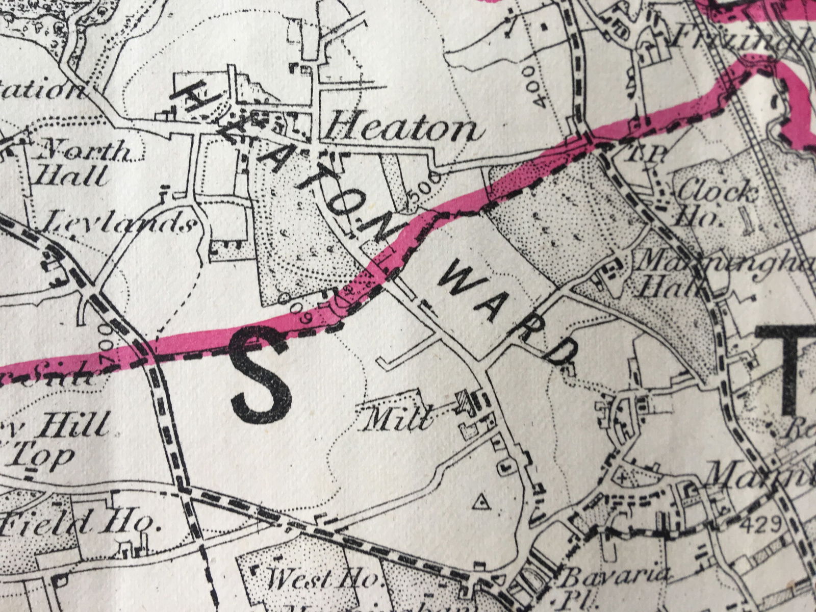 Antique 139 Years-Old Scarce Map City of Bradford 1885 Boundary Changes. - 8