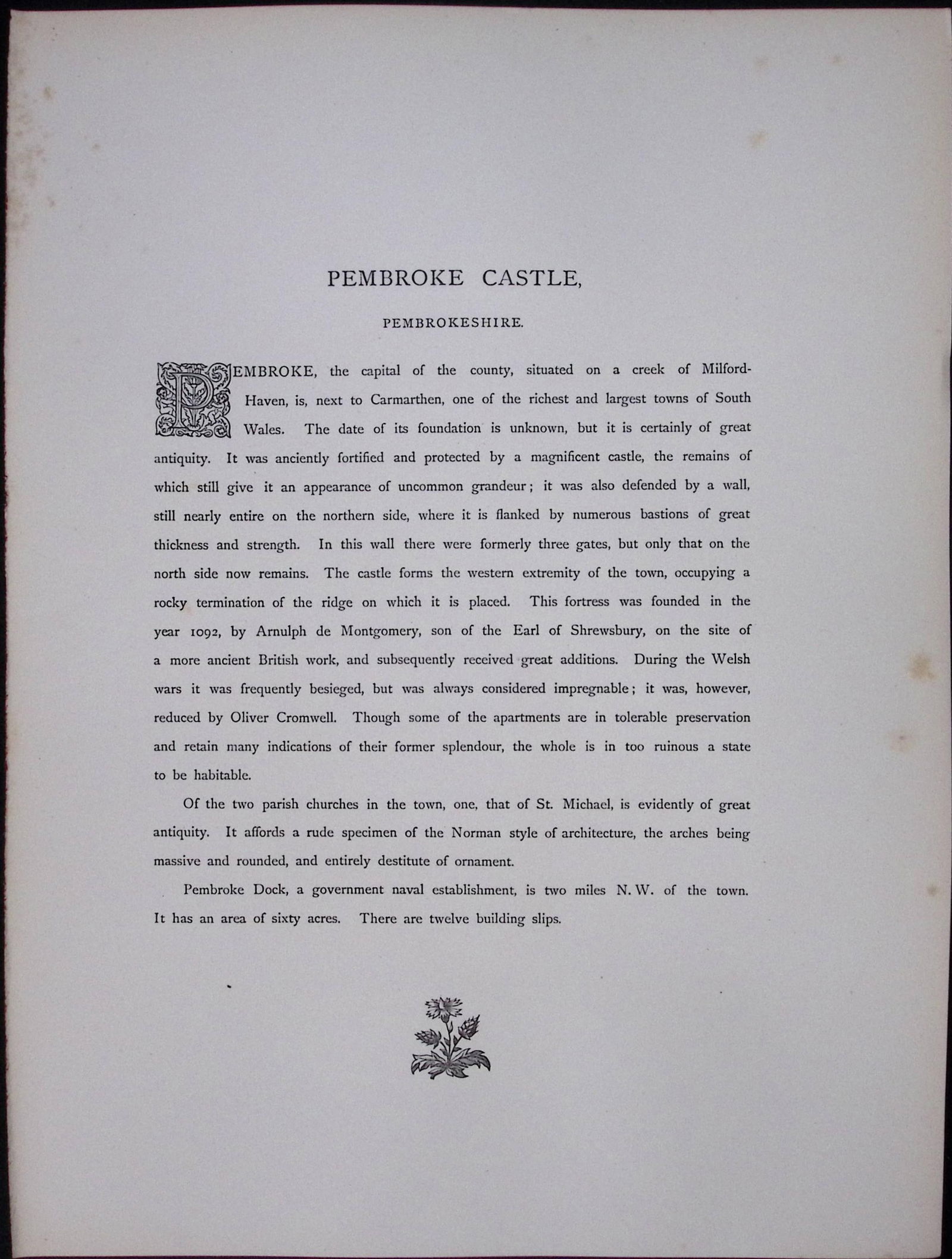 J.M.W Turner Rare “Pembroke Castle Wales” 1873 Picturesque Views in England-24 - 2