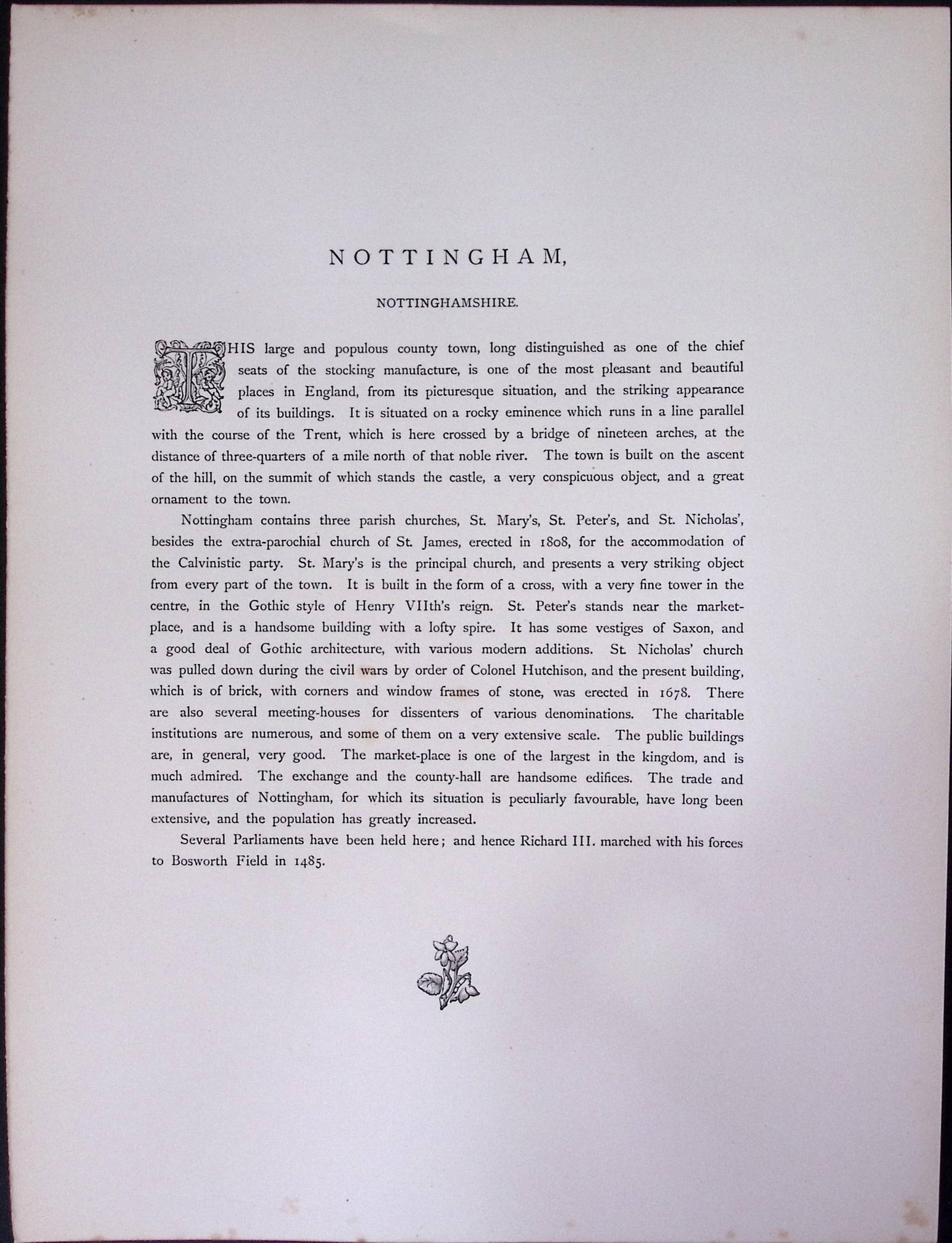 J.M.W Turner Rare “City of Nottingham” 1873 Picturesque Views in England-57 - 2