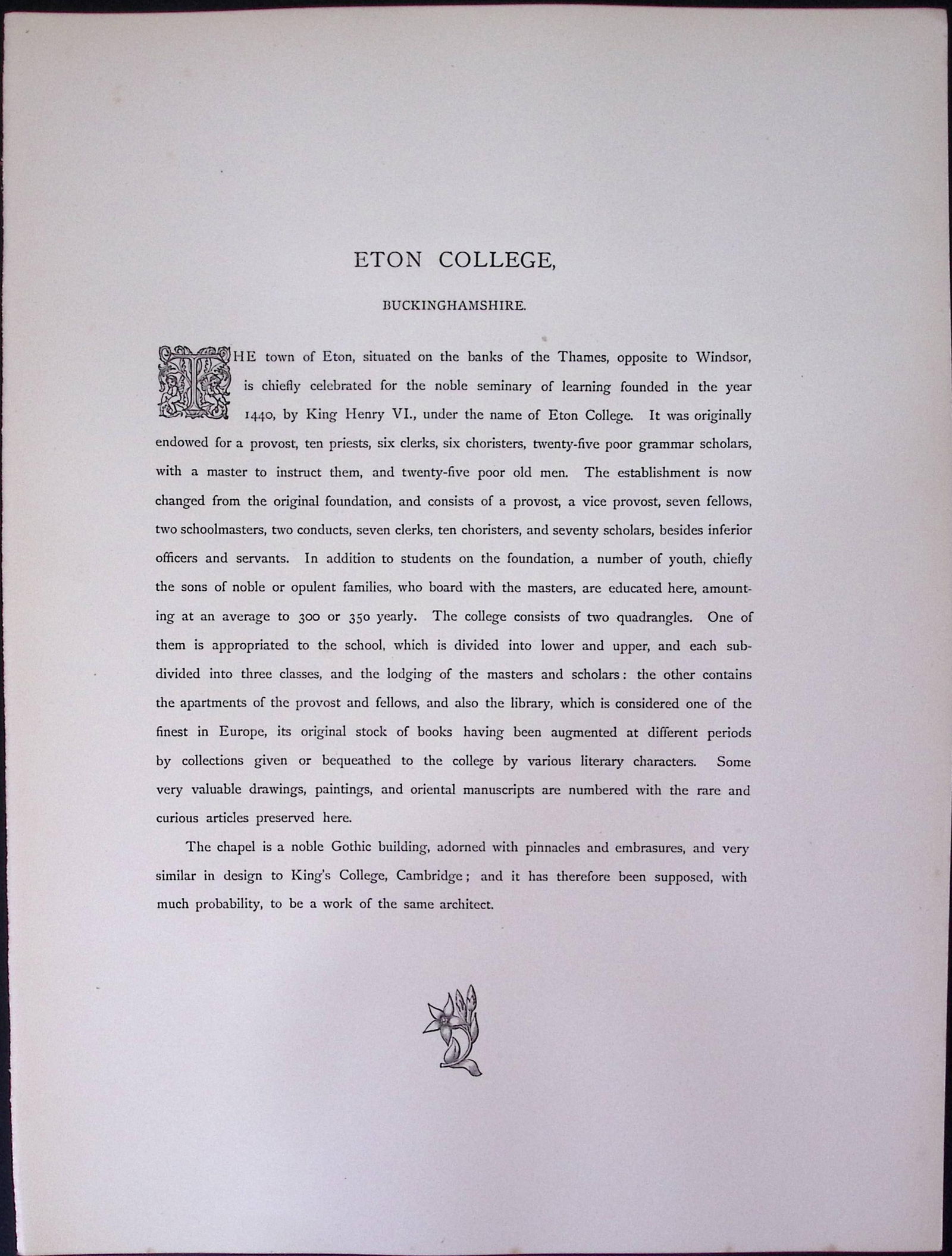 J.M.W Turner Rare “Eton College On The Thames” 1873 Picturesque Views in England-74 - 2