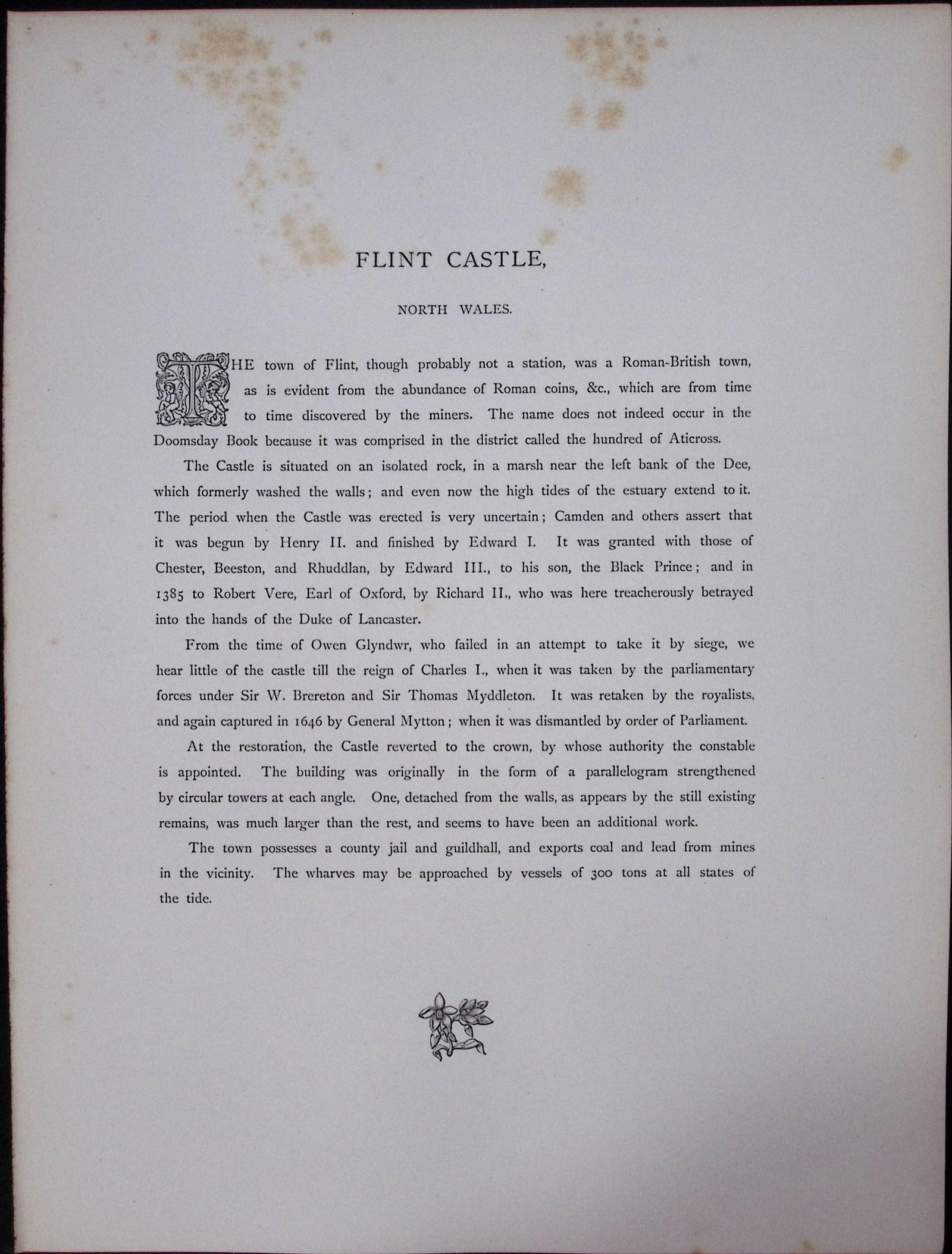 J.M.W Turner Rare “Flint Castle Wales” 1873 Picturesque Views in England-15 - 2