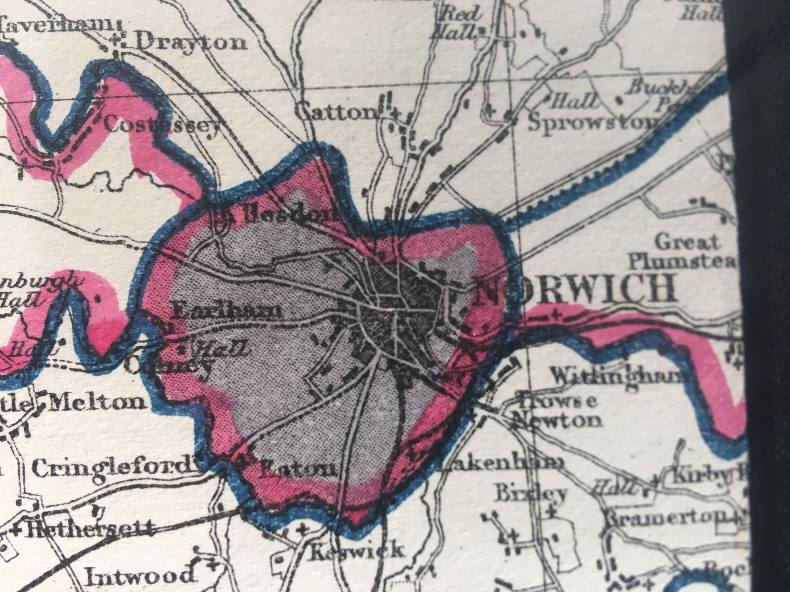 Antique 139 Years-Old Scarce Map County Norfolk 1885 Boundary Changes. - 10