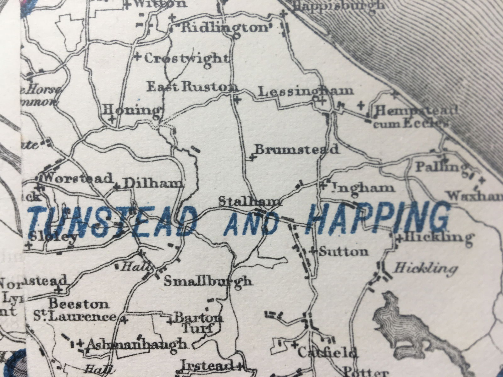 Antique 139 Years-Old Scarce Map County Norfolk 1885 Boundary Changes. - 3