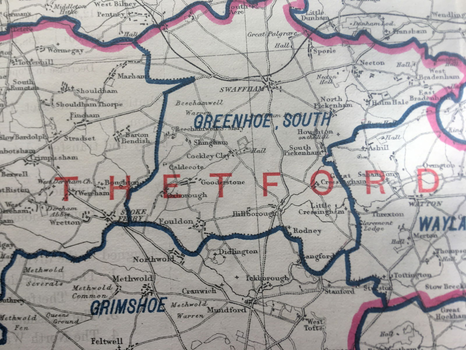 Antique 139 Years-Old Scarce Map County Norfolk 1885 Boundary Changes. - 5