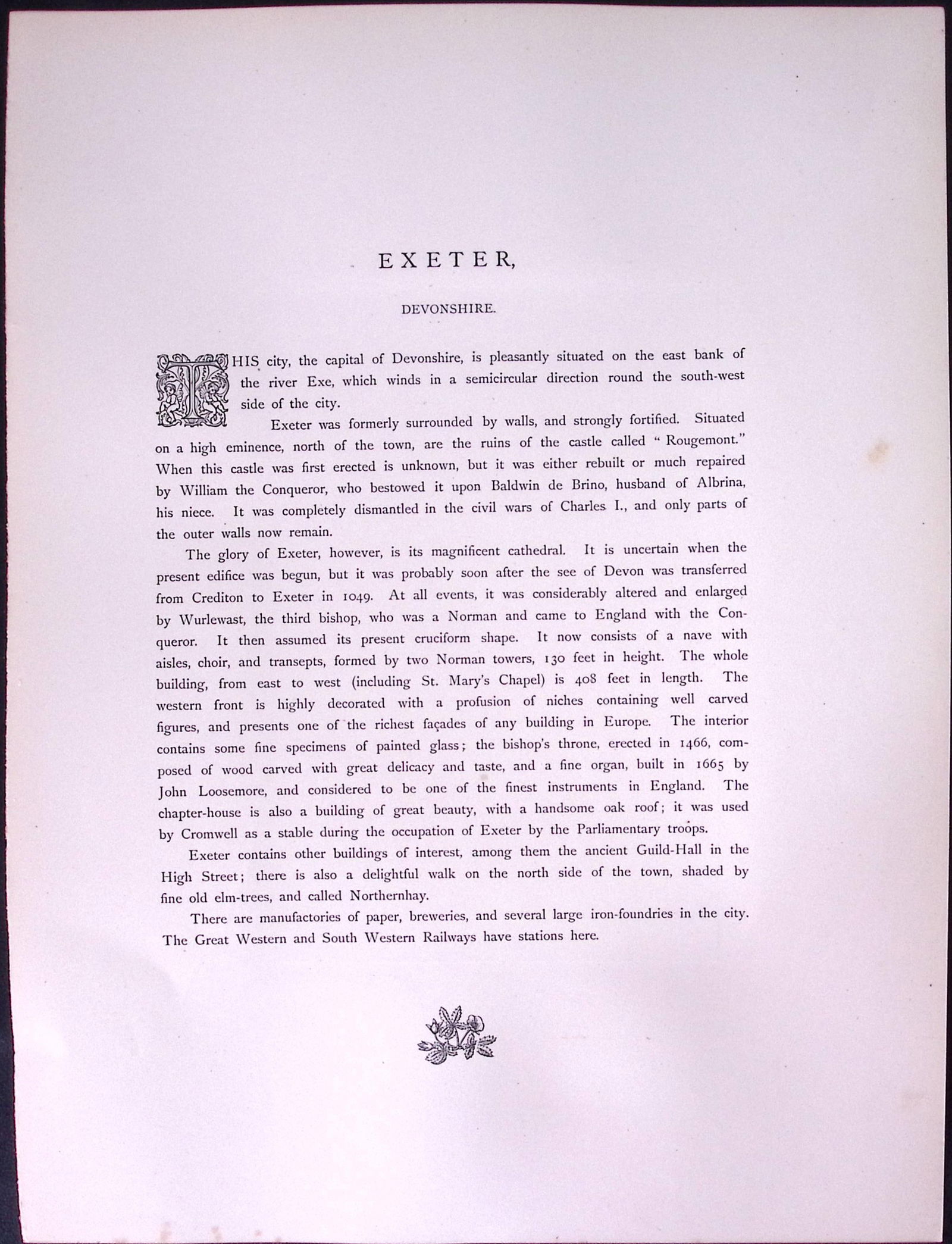 J.M.W Turner Rare “City of Exeter” 1873 Picturesque Views in England-66 - 2