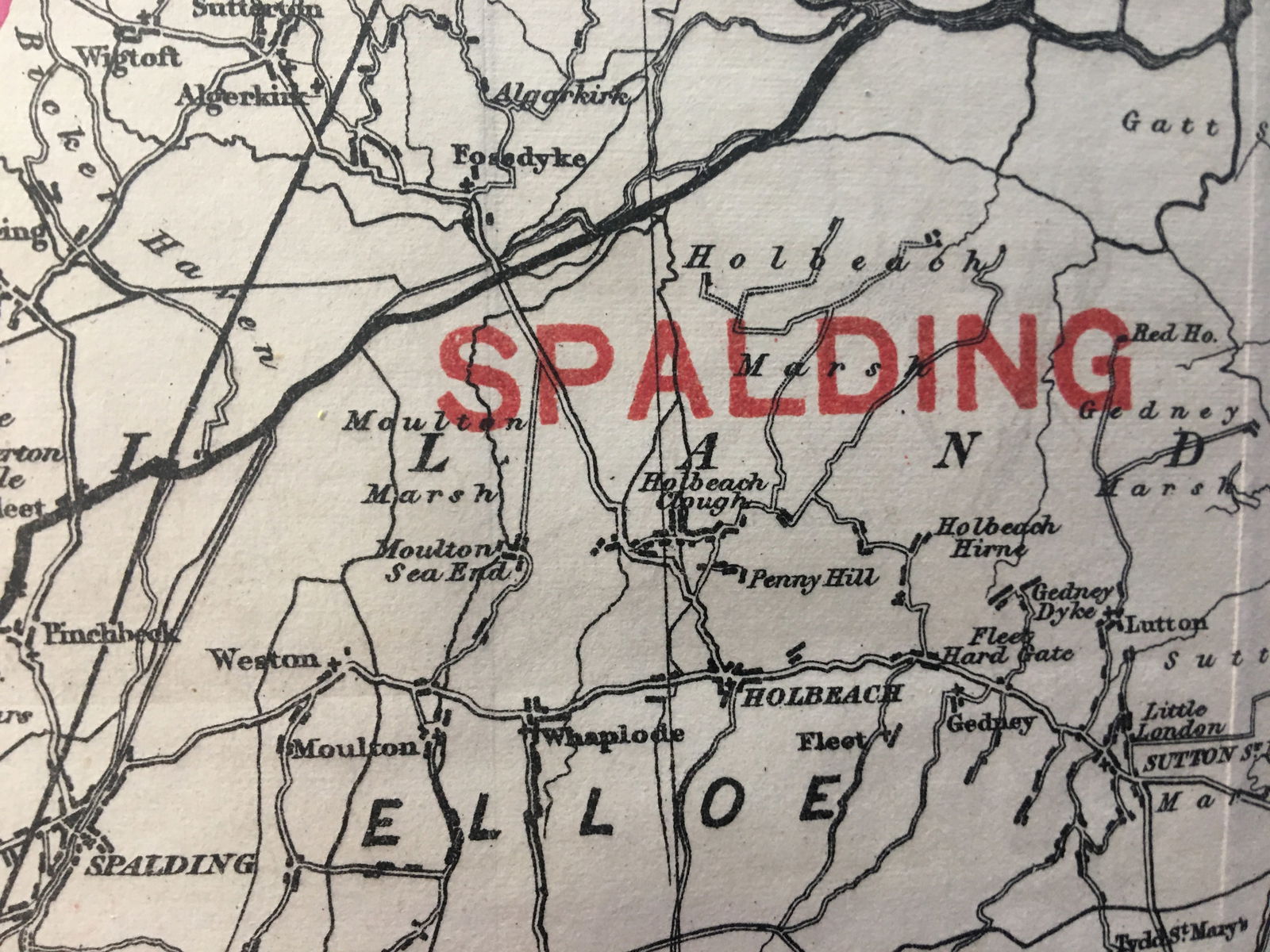 Antique 139 Years-Old Scarce Map Lincolnshire 1885 Boundary Changes. - 3