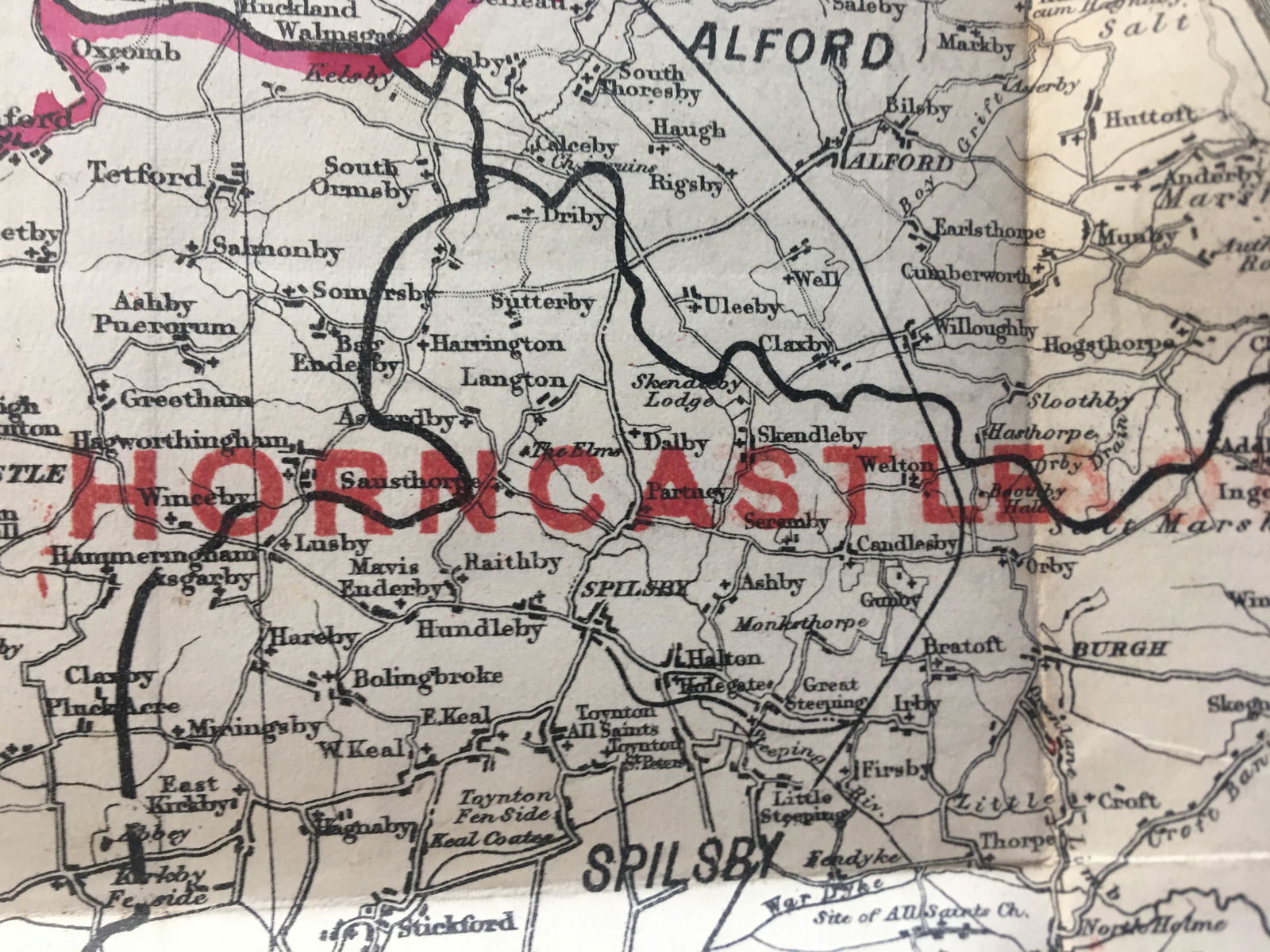 Antique 139 Years-Old Scarce Map Lincolnshire 1885 Boundary Changes. - 5