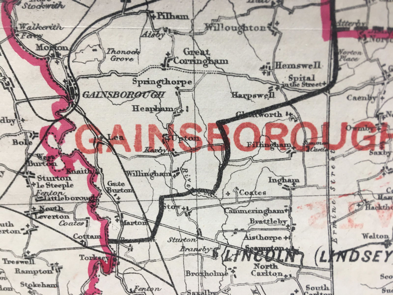 Antique 139 Years-Old Scarce Map Lincolnshire 1885 Boundary Changes. - 7