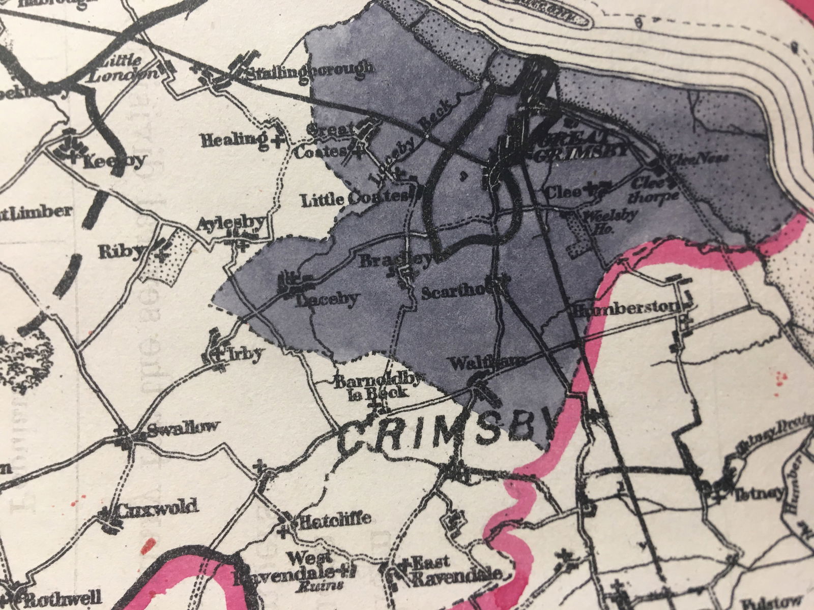 Antique 139 Years-Old Scarce Map Lincolnshire 1885 Boundary Changes. - 9