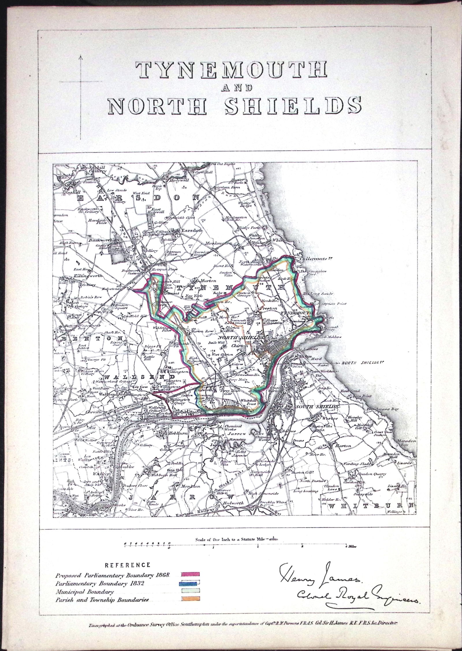 Tynemouth & North Shields Boundary Commission 157-Year-Old Antique Map.: Title: Tynemouth & North Shields Boundary Commission 157-Year-Old Antique Map. Description: Tynemouth & North Shields Boundary Commission 157-Year-Old Antique Map. Original Antique