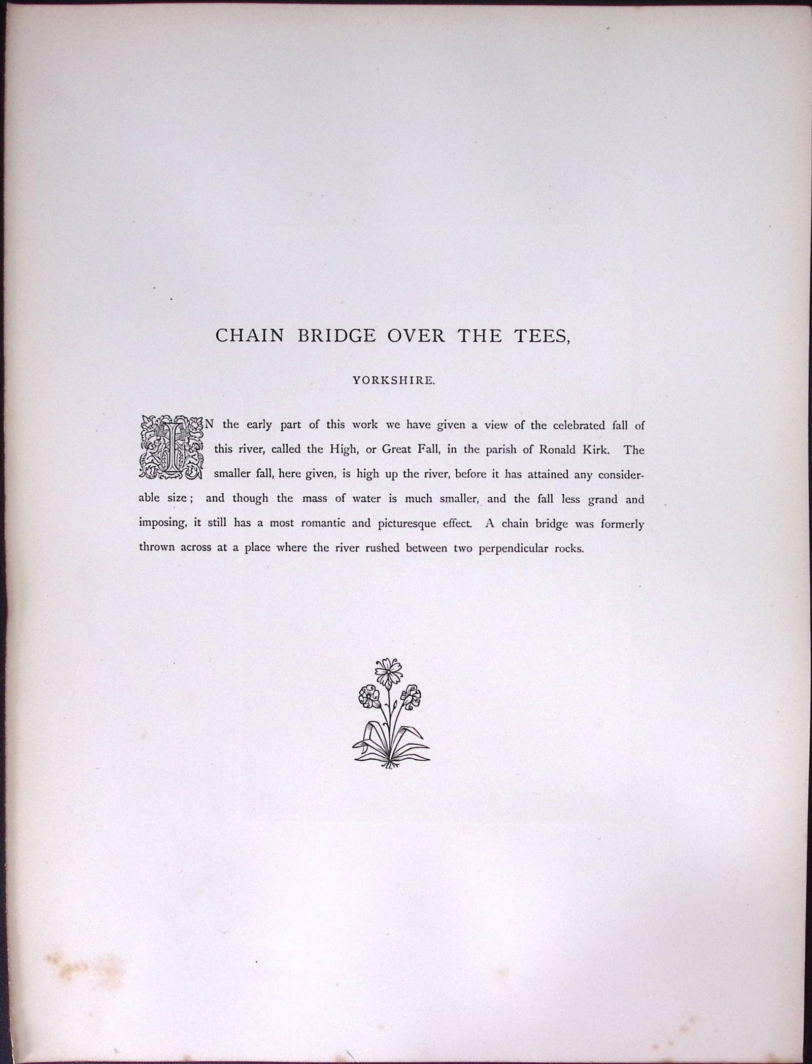 J.M.W Turner Rare “Chain Bridge Over The Tees Yorkshire” 1873 Picturesque Views in Engla - 2