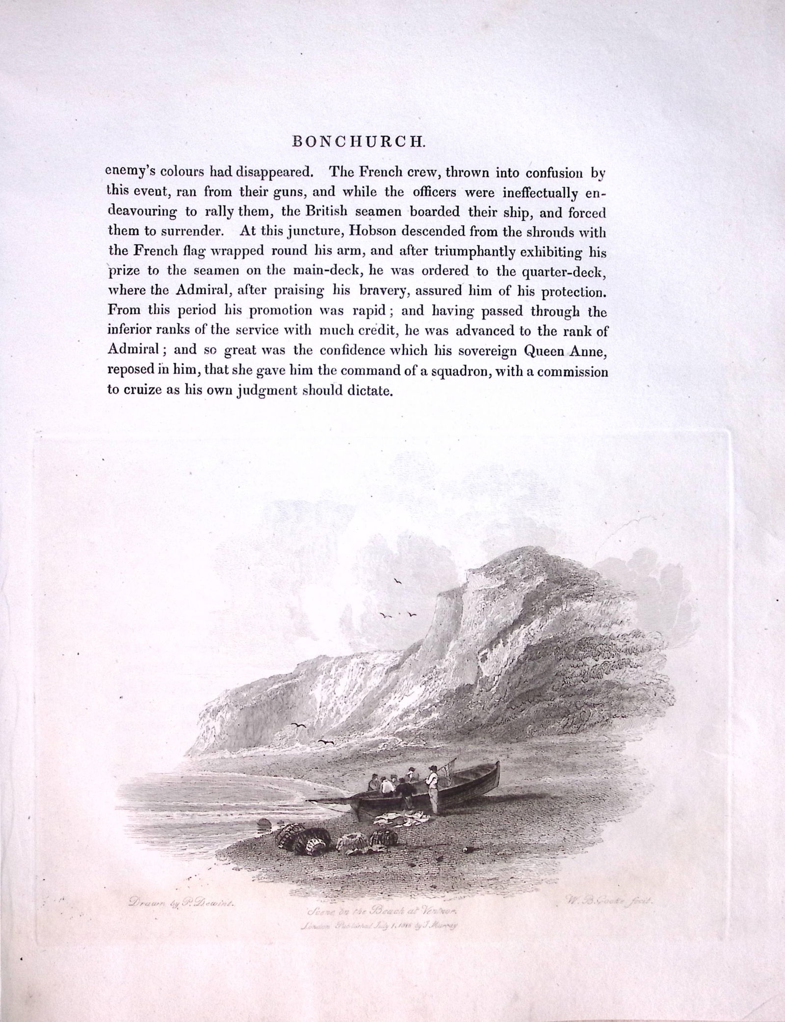J.M.W Turner "Isle of Wight Ventnor” Views from a Southern Coast Rare Engraving-64: Title: J.M.W Turner "Isle of Wight Ventnor” Views from a Southern Coast Rare Engraving-64 Description: This Rare After J.M.W. Turner Copper Engraved Plate Was Removed from a N