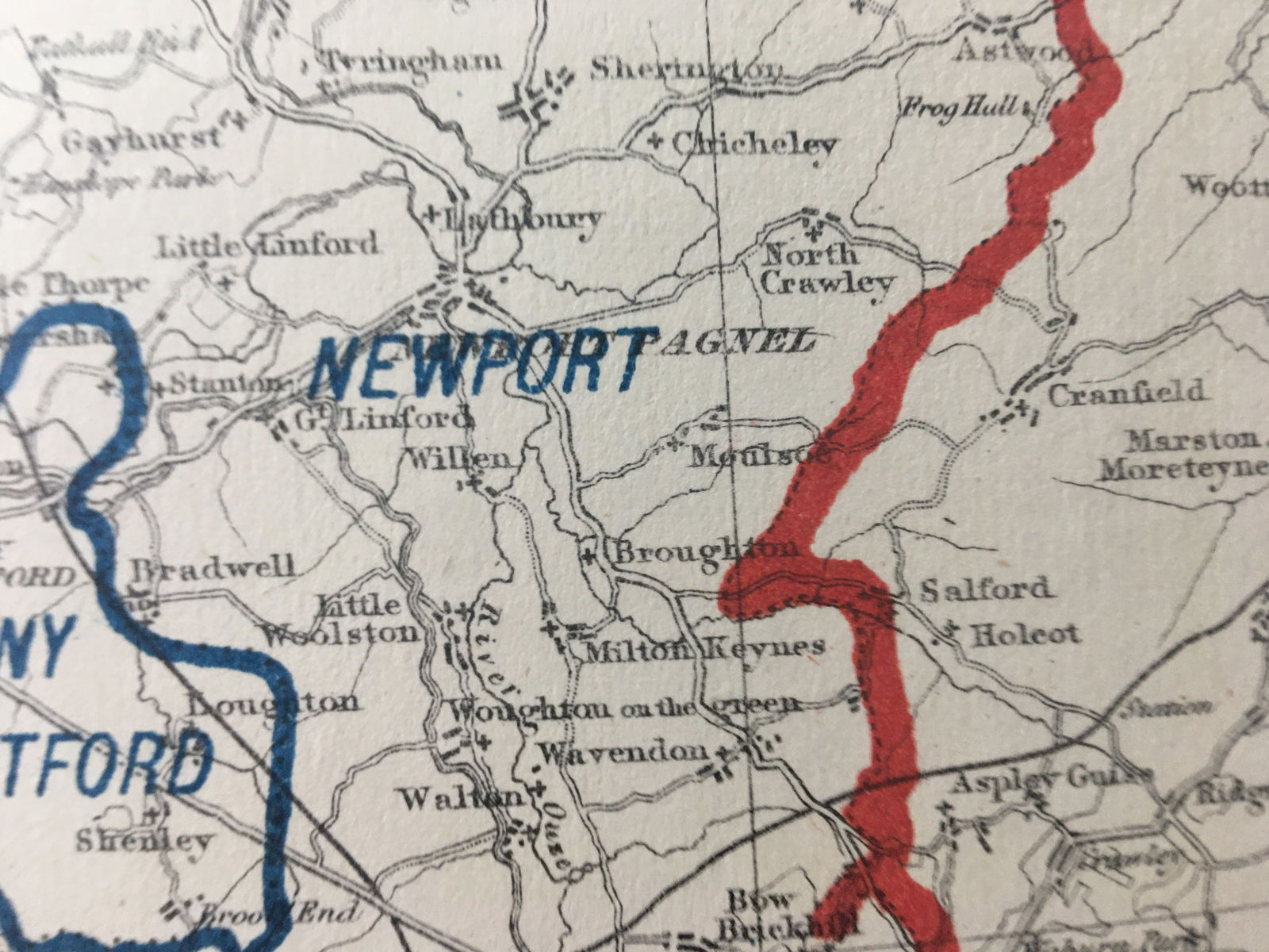 Antique 139 Years-Old Scarce Map Buckinghamshire 1885 Boundary Changes. - 5