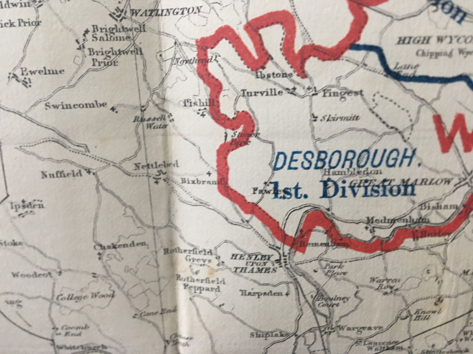 Antique 139 Years-Old Scarce Map Buckinghamshire 1885 Boundary Changes. - 7