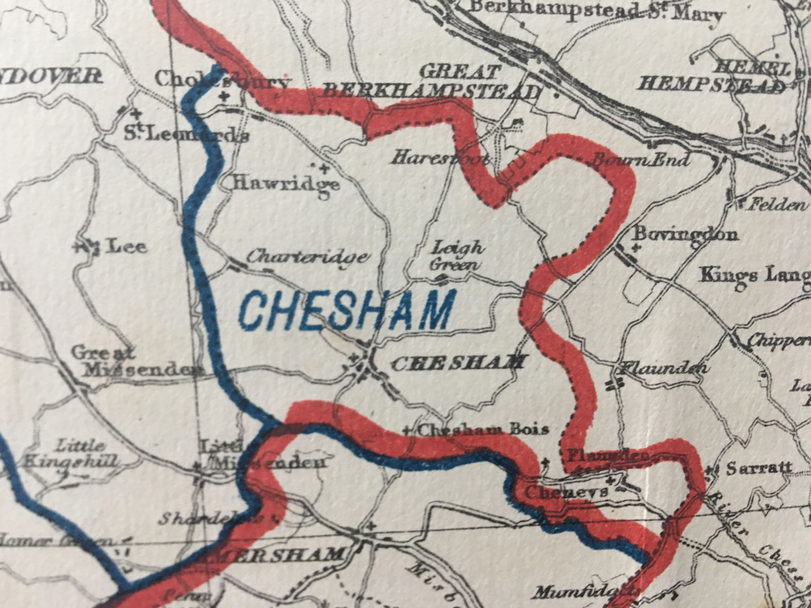 Antique 139 Years-Old Scarce Map Buckinghamshire 1885 Boundary Changes. - 9