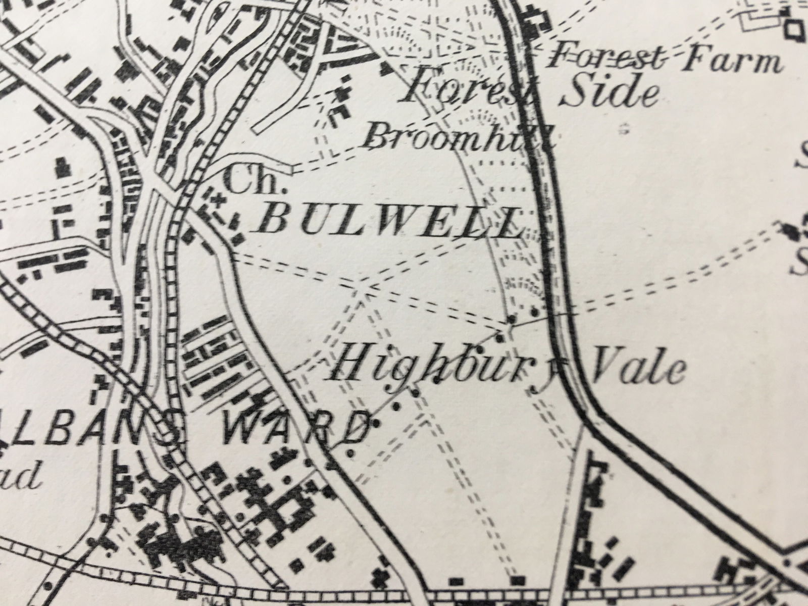 Antique 139 Years-Old Scarce Map City of Nottingham 1885 Boundary Changes. - 3