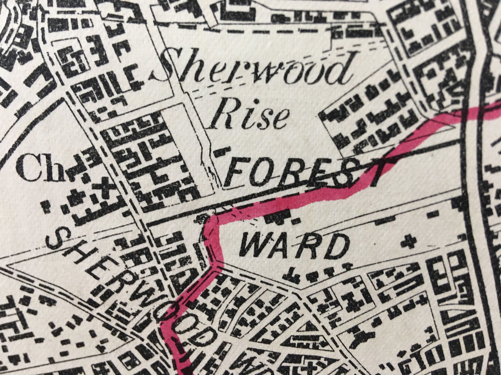Antique 139 Years-Old Scarce Map City of Nottingham 1885 Boundary Changes. - 4