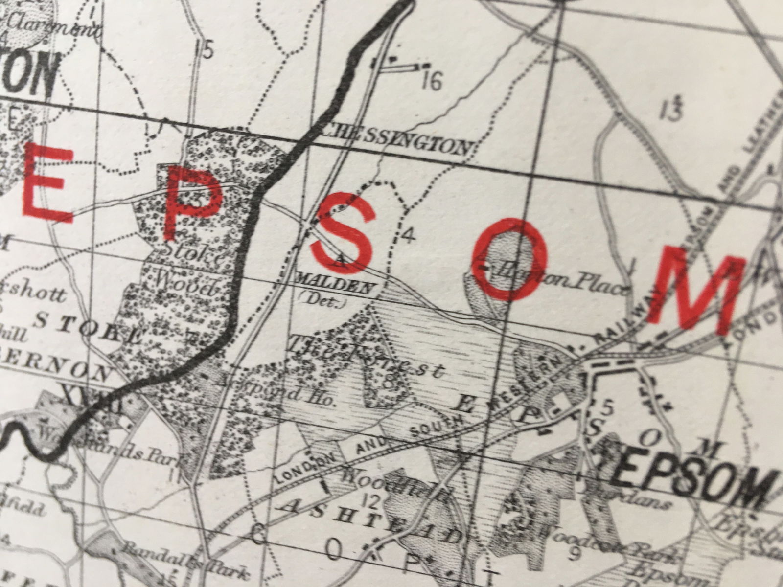 Antique 139 Years-Old Scarce Map County Surrey 1885 Boundary Changes. - 3