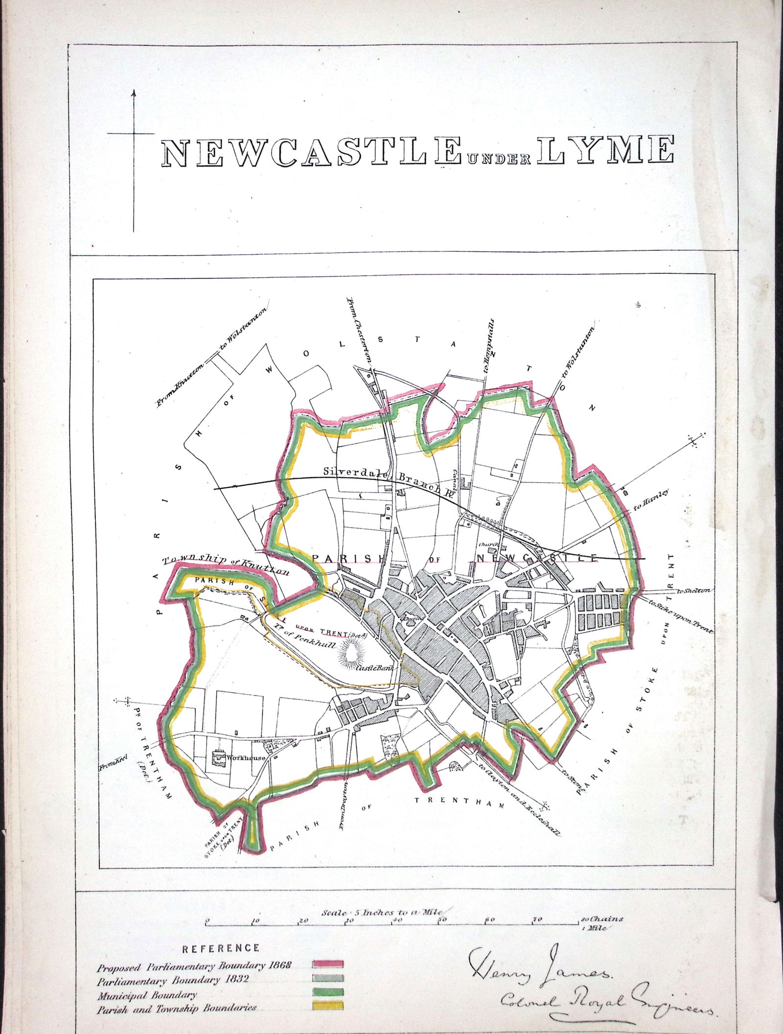 Newcastle Under Lyme Staffs Boundary Commission 157-Year-Old Coloured Antique Map.: Title: Newcastle Under Lyme Staffs Boundary Commission 157-Year-Old Coloured Antique Map. Description: Newcastle Under Lyme Staffs Boundary Commission 157-Year-Old Coloured Antique Map. 