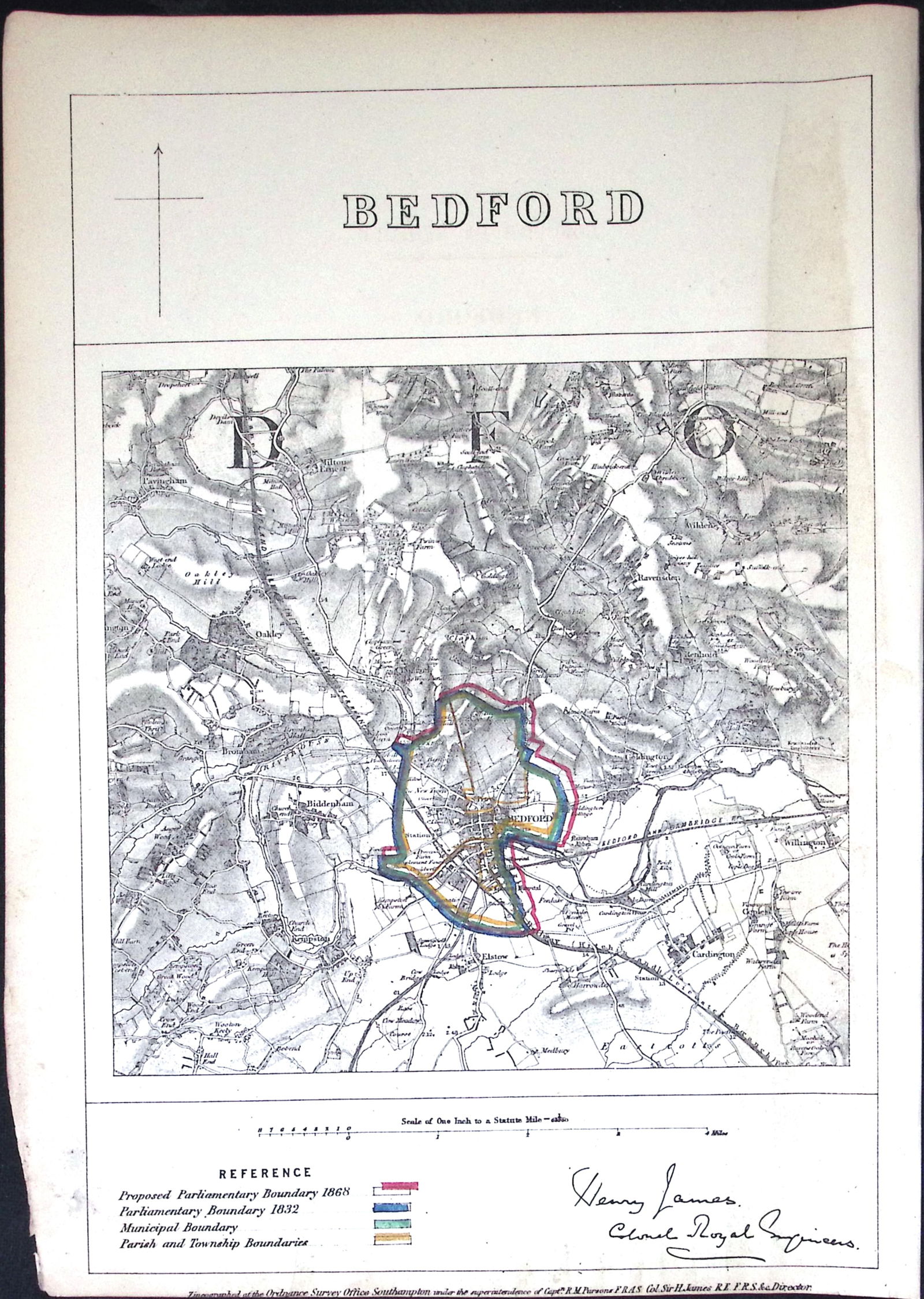 Bedford Bedfordshire Boundary Commission 157-Year-Old Antique Map.: Title: Bedford Bedfordshire Boundary Commission 157-Year-Old Antique Map. Description: Bedford Bedfordshire Boundary Commission 157-Year-Old Antique Map. Original A