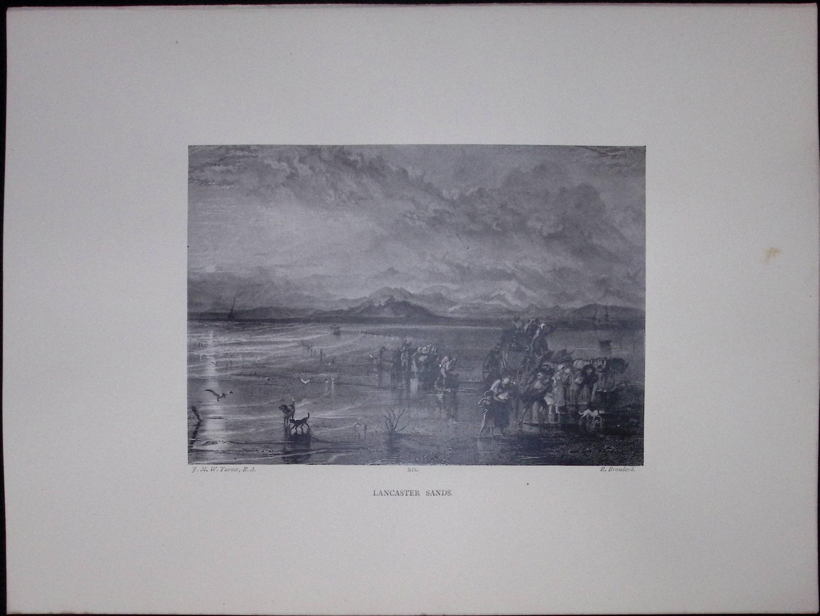 J.M.W Turner Rare “Lancaster Sands Morecambe” 1873 Picturesque Views in England -2: Title: J.M.W Turner Rare “Lancaster Sands Morecambe” 1873 Picturesque Views in England -2 Description: This Antique Print Was Removed from a 152 Years-Old Edition Of.