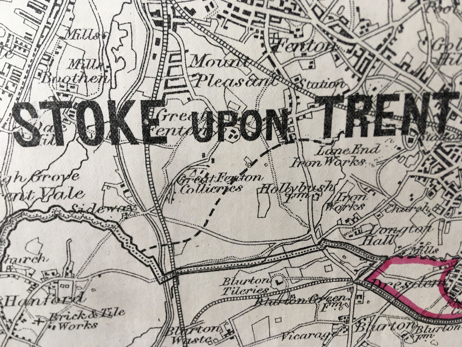 Antique 139 Years-Old Scarce Map Stoke On Trent 1885 Boundary Changes. - 9